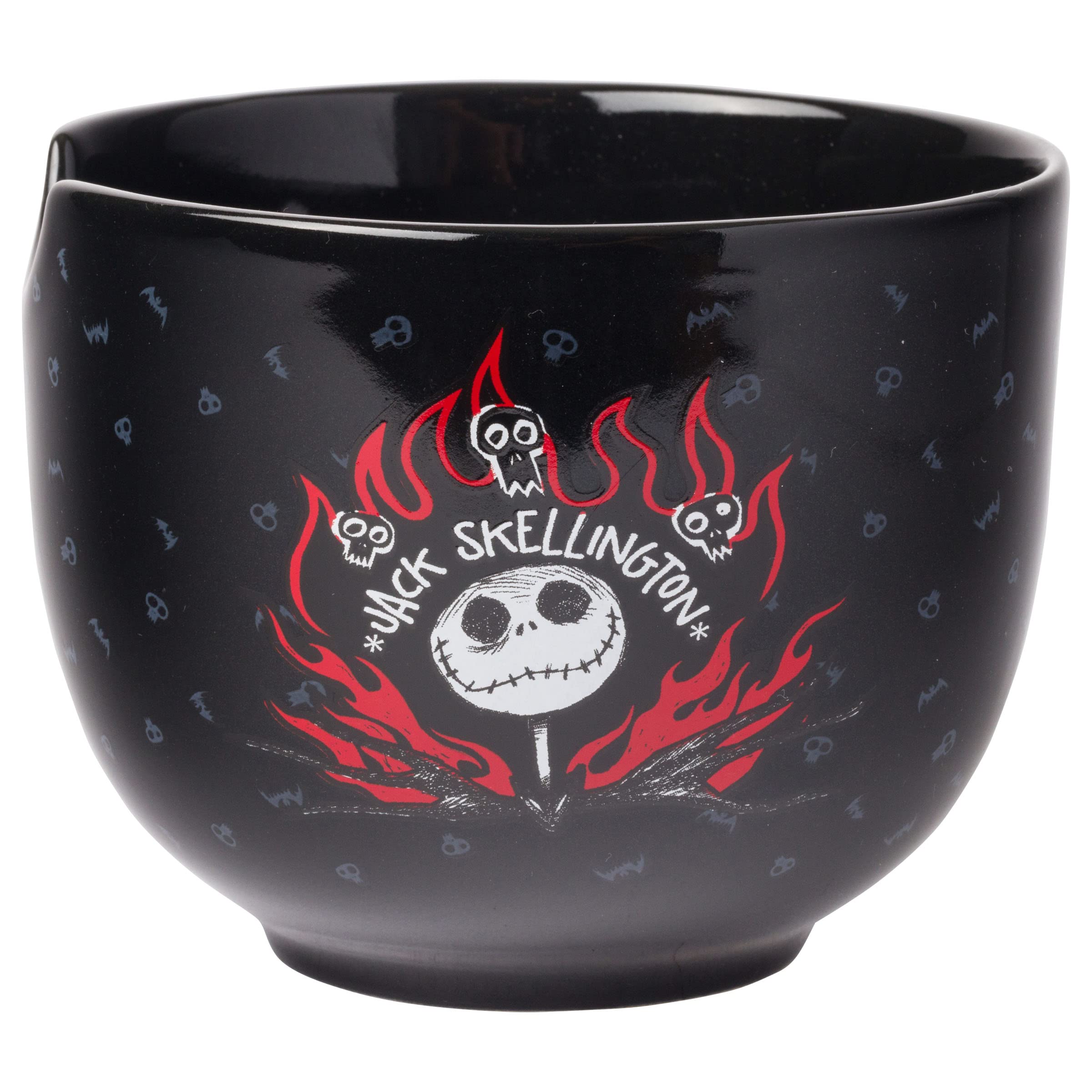 Silver Buffalo Disney Nightmare Before Christmas Jack Skellington Ceramic Ramen Noodle Rice Bowl with Chopsticks  Microwave Safe  20 Ounces