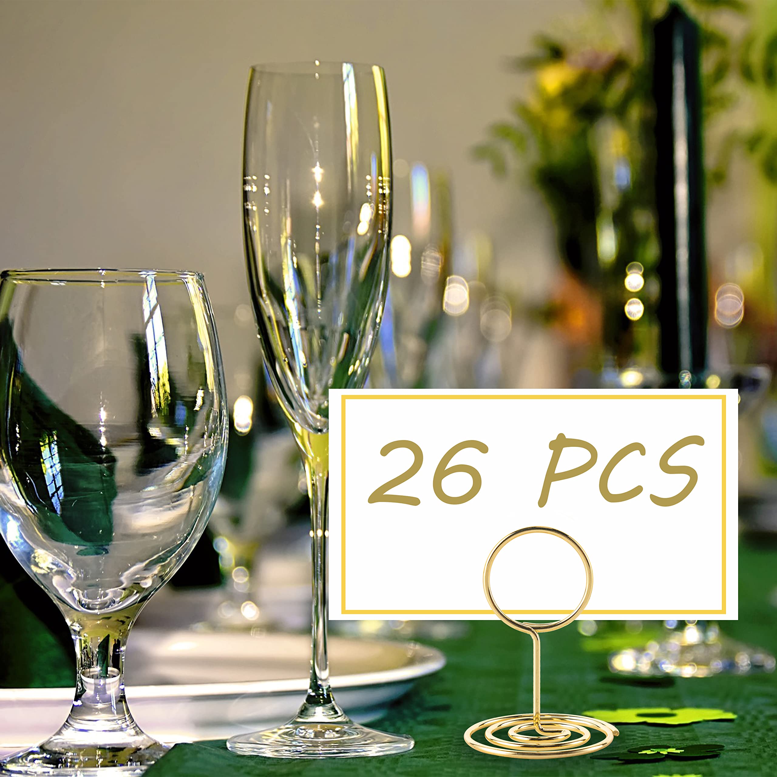 26Pcs Table Number Holders, Place Card Holders, Wire Picture Holders, Small Table Card Holders, Photo Holders For Centerpieces,