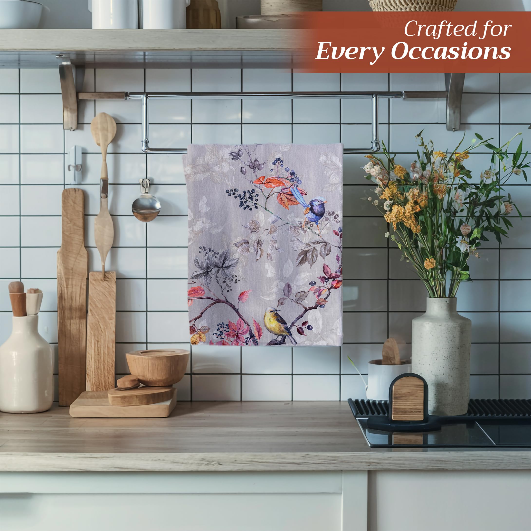 Maison D' Hermine Kitchen Towel 100% Cotton Quick Dry Cleaning Dishtowel For Gifts, Dining, Home, Wedding, Banquet, Buffet, Equi