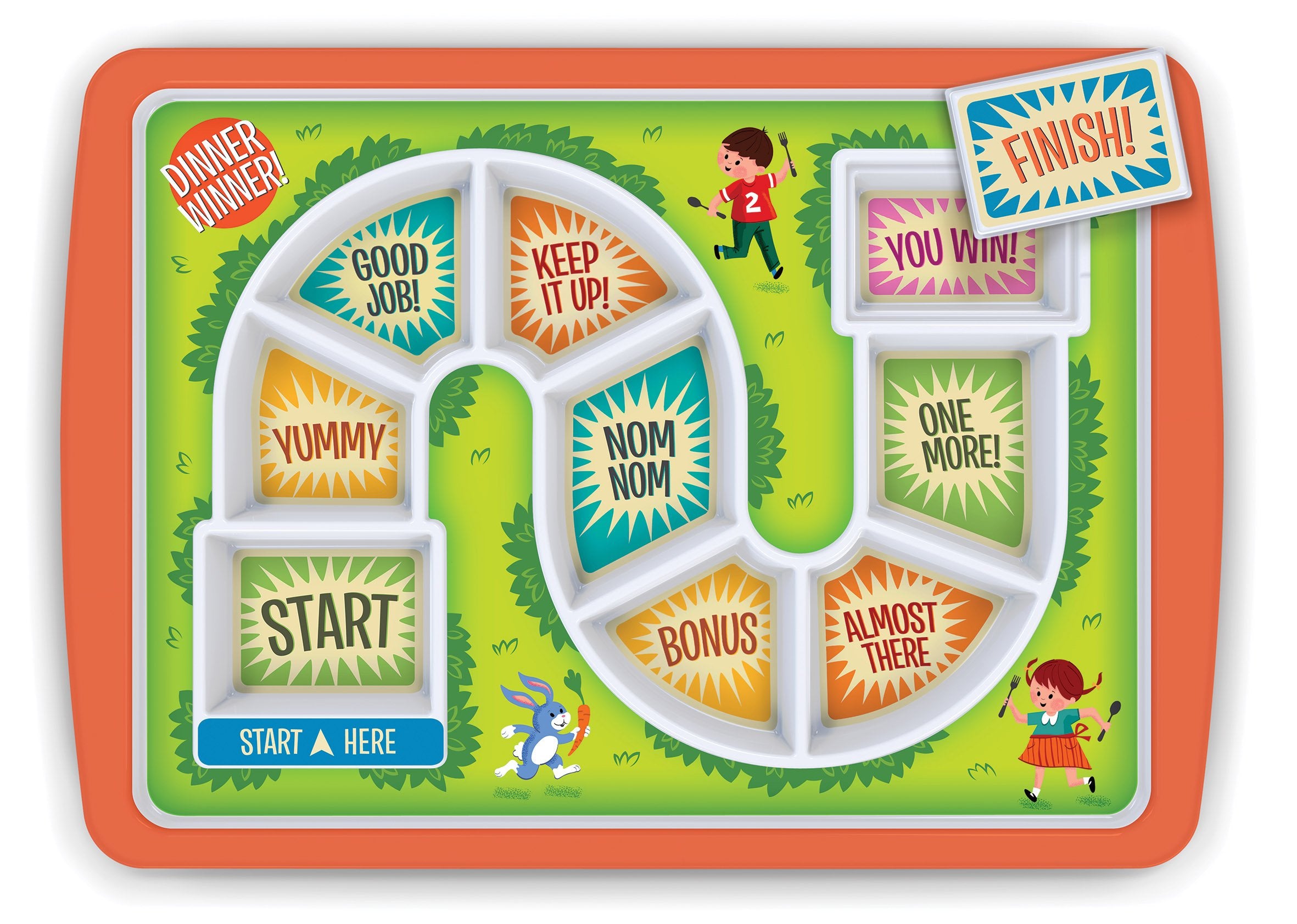 Genuine Fred DINNER WINNER, The Original Kids Game Plate Tray - Award Winning - Picky Eater Solutions for Kids and Toddlers - F