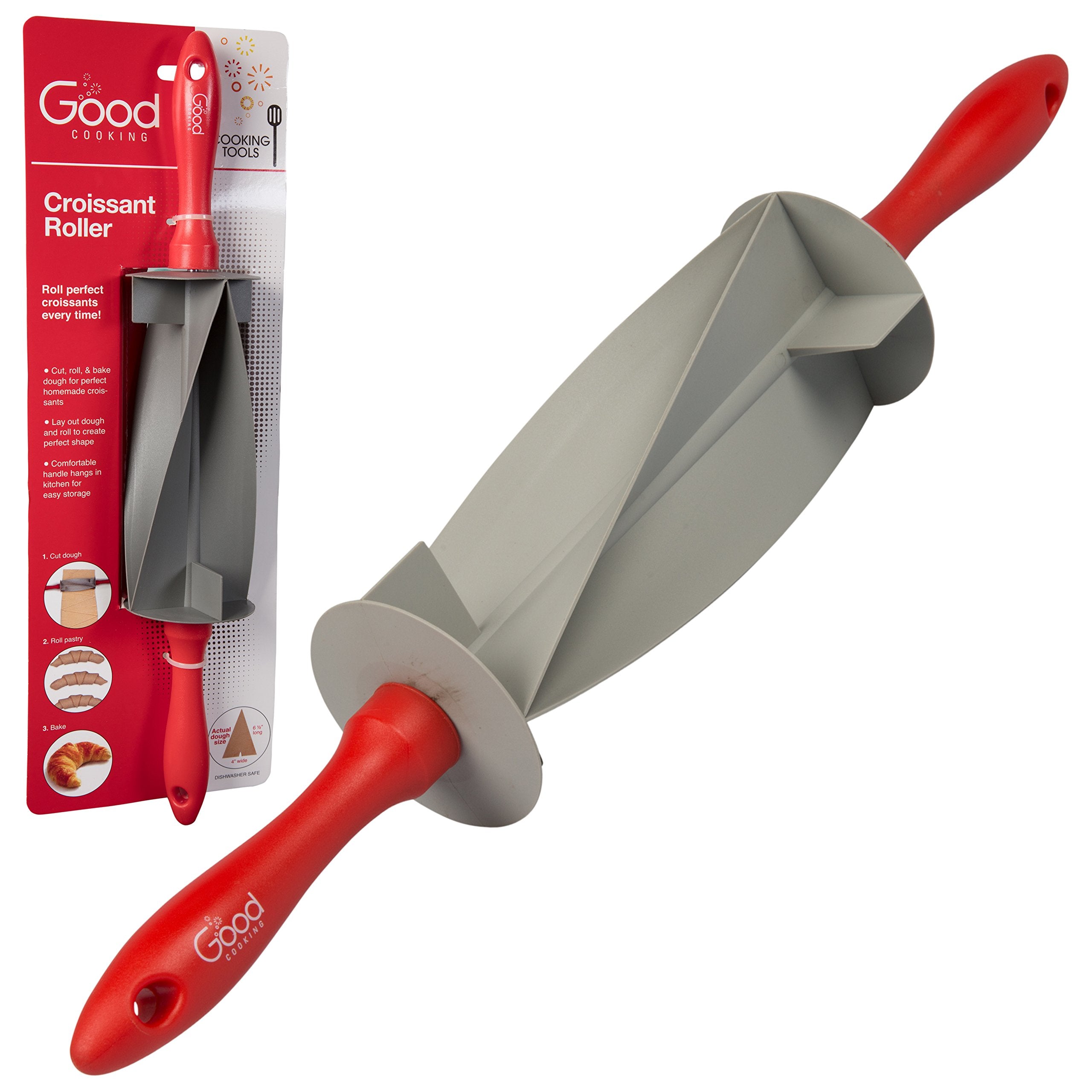 Rolling Pin Croissant Cutter- Perfect Consistent Evenly Shaped Dough Pastry Wheel - Roller & Slices - Makes Homemade Croissants,