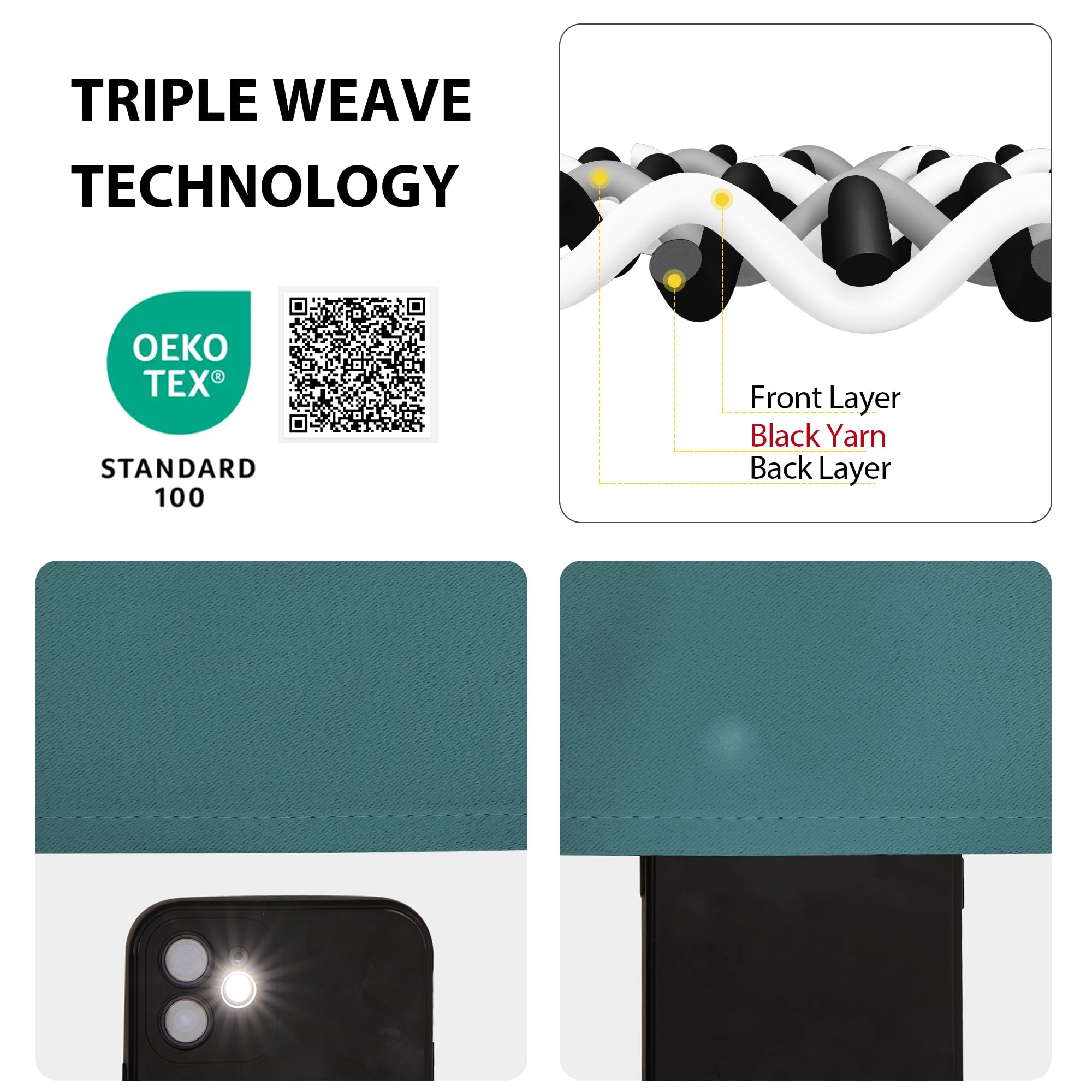 NICETOWN Blackout Tie-Up Valance Curtain - Balloon Shade Bay Window Drape/Drapery for Living Room Christmas Decor (Sea Teal, 1 P