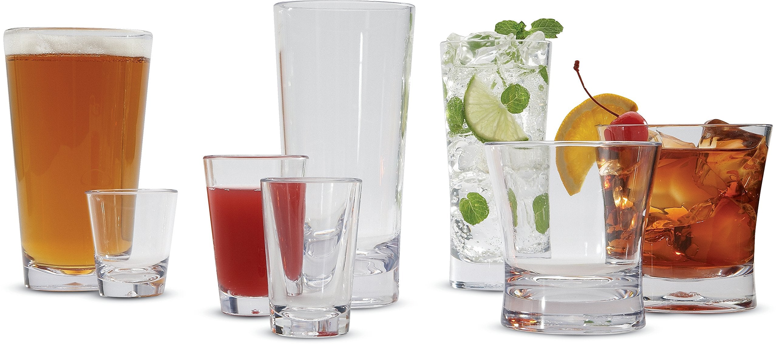 Carlisle FoodService Products Alibi Round Glass Clear Glass for Restaurants  Catering  Kitchens  Plastic  1.8 Ounces  Clear
