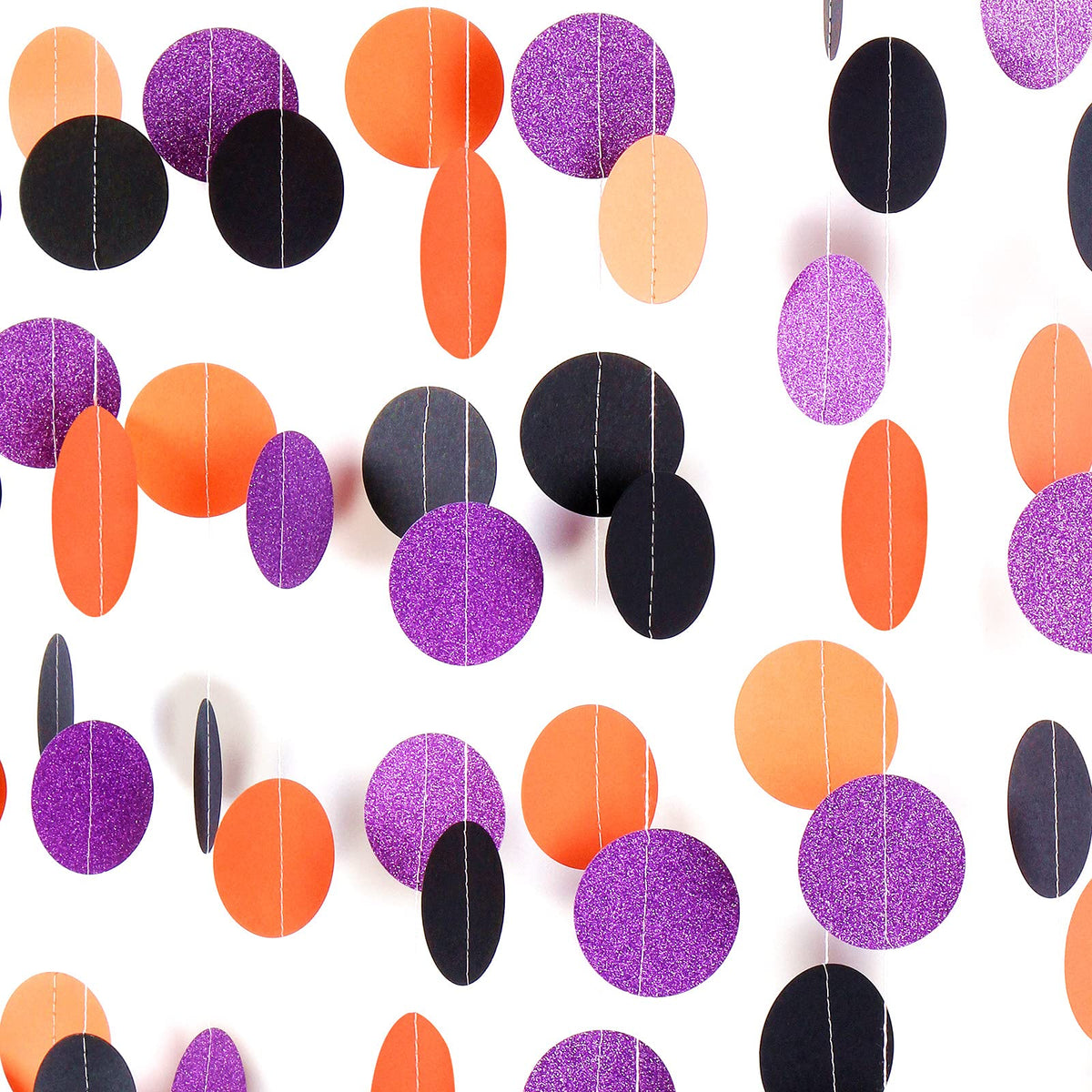 Black-Orange Purple Halloween Party-Decorations Streamers-Garland - 52Ft Birthday Baby Shower Decorations Paper Banner, Graduati