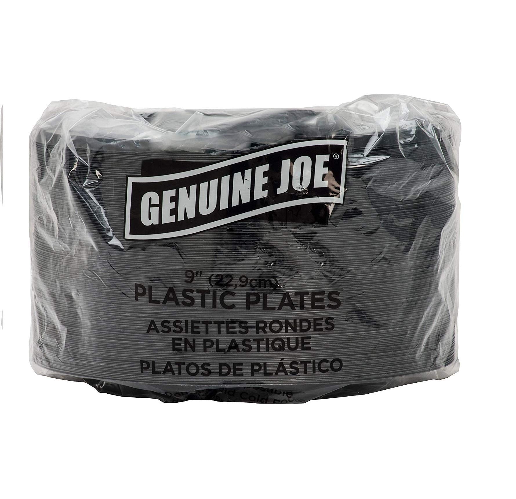 Genuine Joe 10429 Plastic Plates Round 9-Inch Plate 125/Pk Black