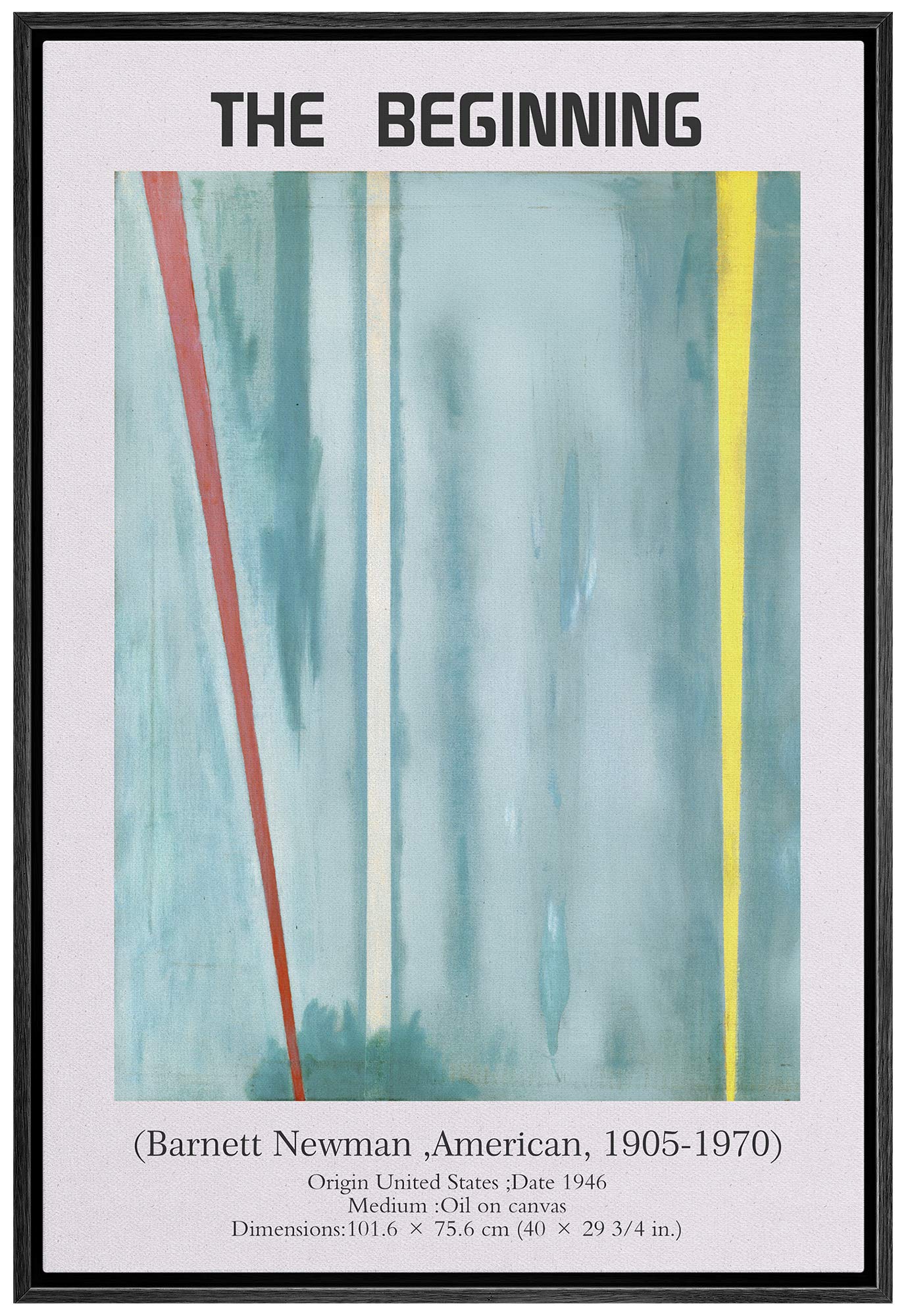 Idea4Wall Framed Canvas Print Wall Art The Beginning Master Artist Barnett Newman Nature Wilderness Oil Painting Impressionism F