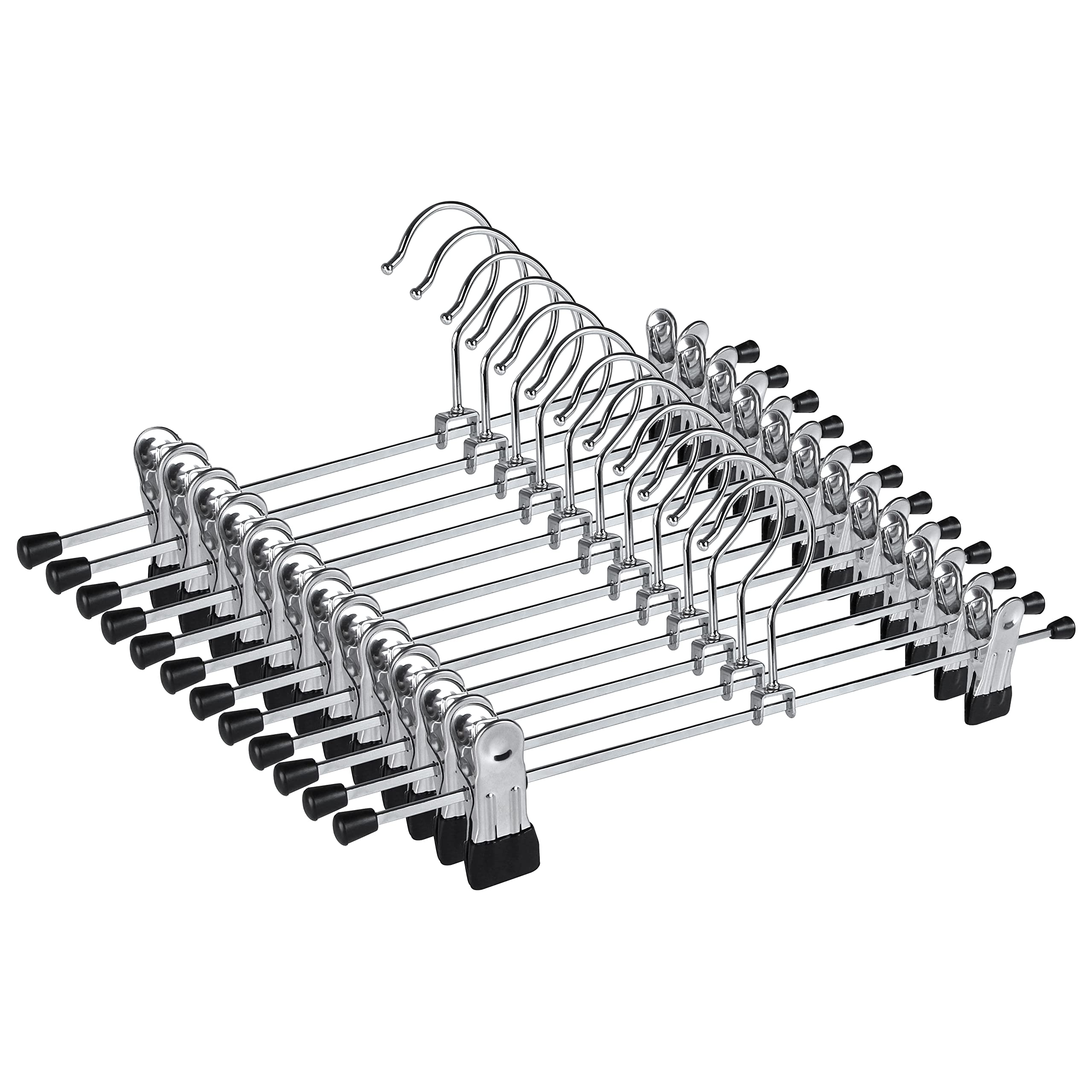 Pants Hangers 12Pcs Skirt Hangers With Clips Hangers For Pants Metal Hangers Clothes Hanger Trouser Hanger