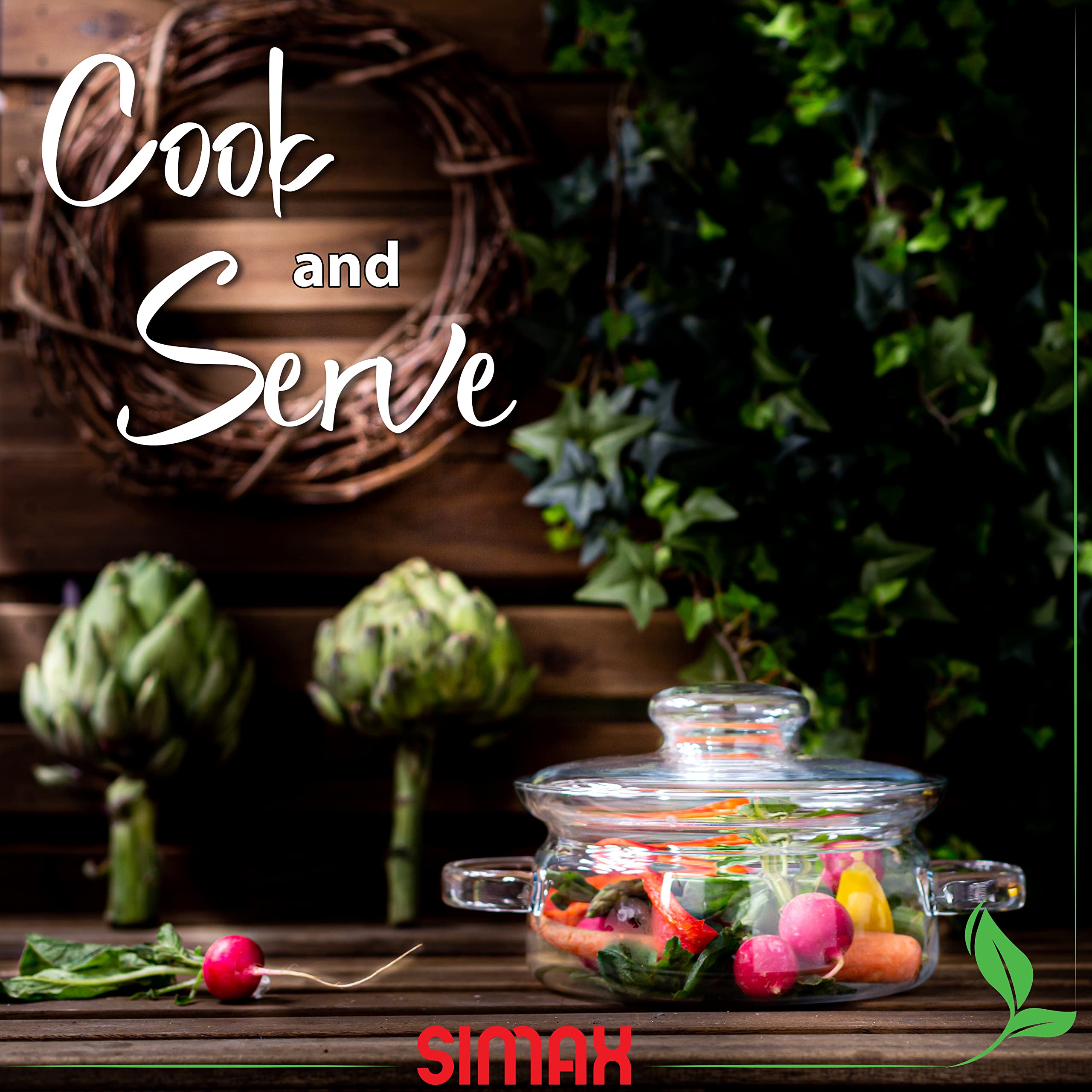 Simax 1 Quart Glass Saucepan With Lid - Heat Resistant Handles  Microwave and Dishwasher Safe Borosilicate Glass Pot for Serving  Potpourri