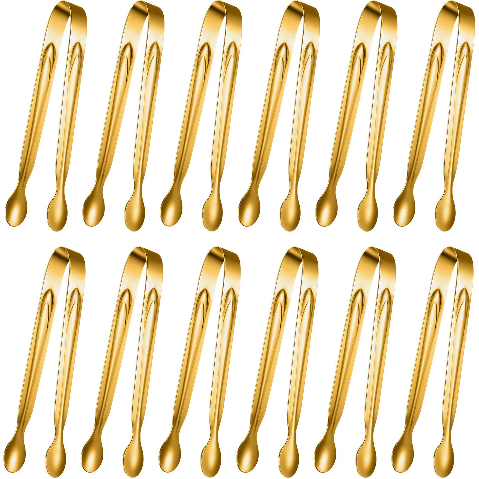 Gejoy 12 Pieces Mini Tongs Stainless Steel Small Sugar Serving Tongs for Charcuterie Board Appetizers Dessert Serving Food Tiny 