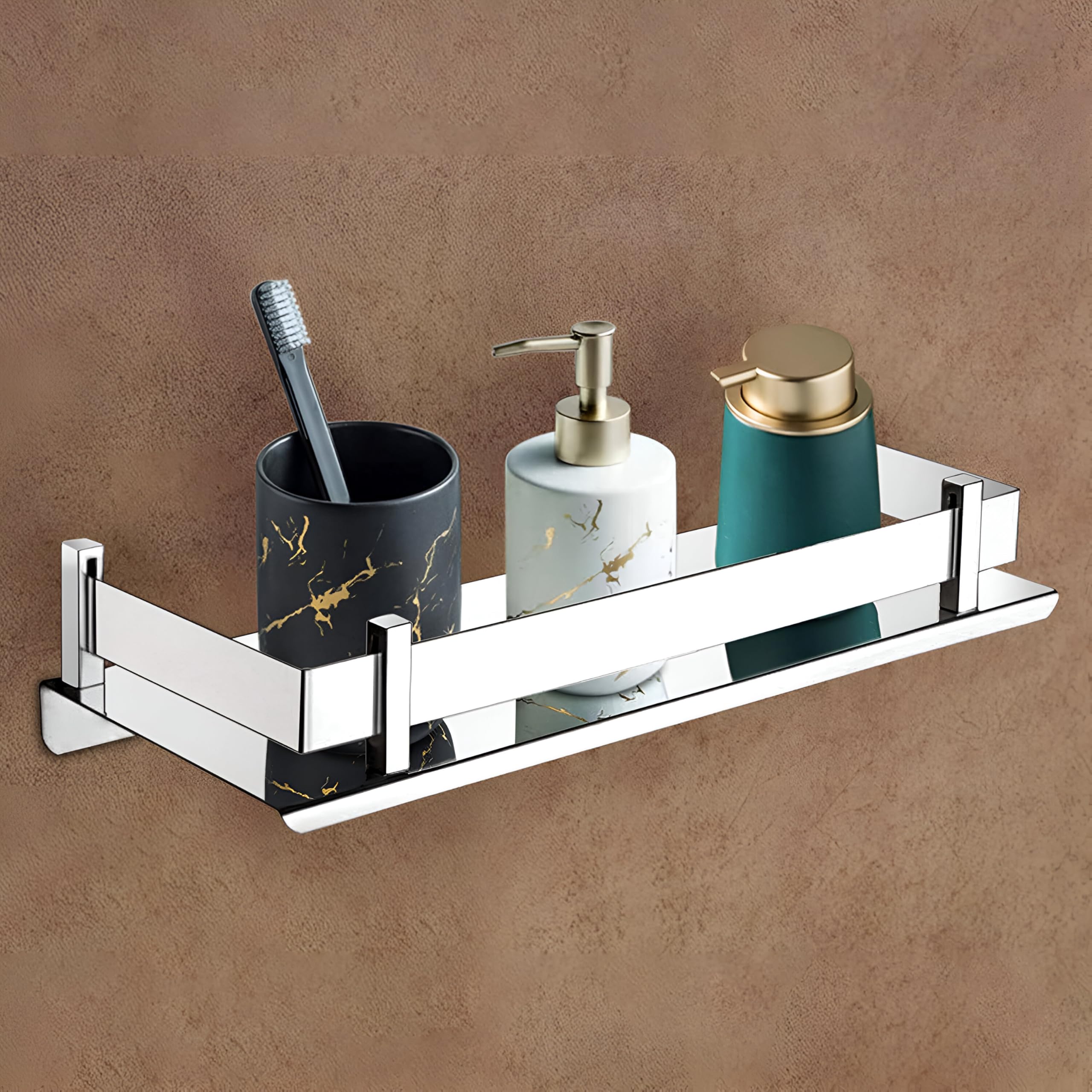 Pivalo 304 Grade Stainless Steel Bathroom Shelf Wall Mounted Corner Multipurpose Rack Accessories And Fittings For Washroom Kitc