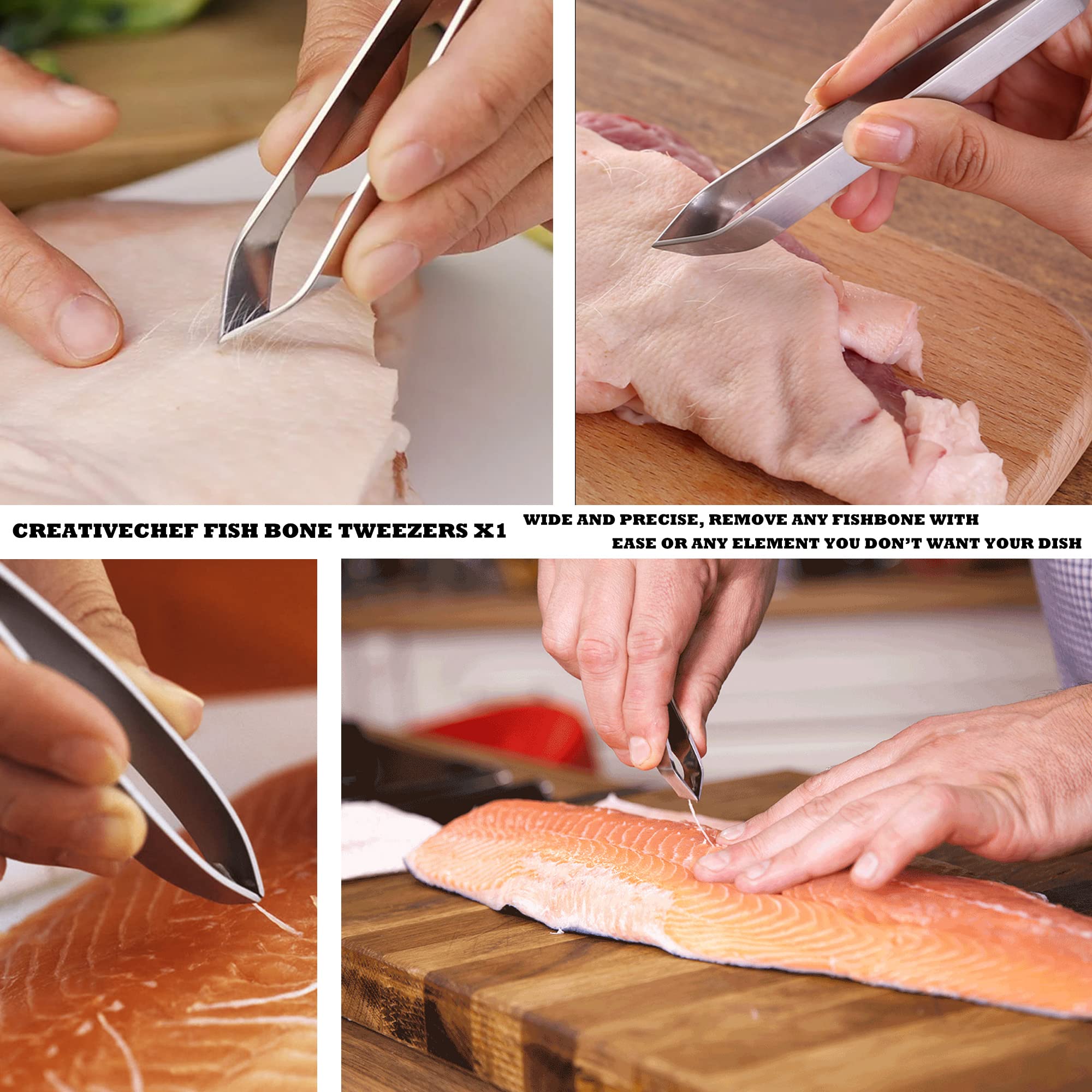 Creativechef Professional Chef Plating Kit, 10 Piece Culinary Plating Set, Black, Stainless Steel (10 Piece, Black)