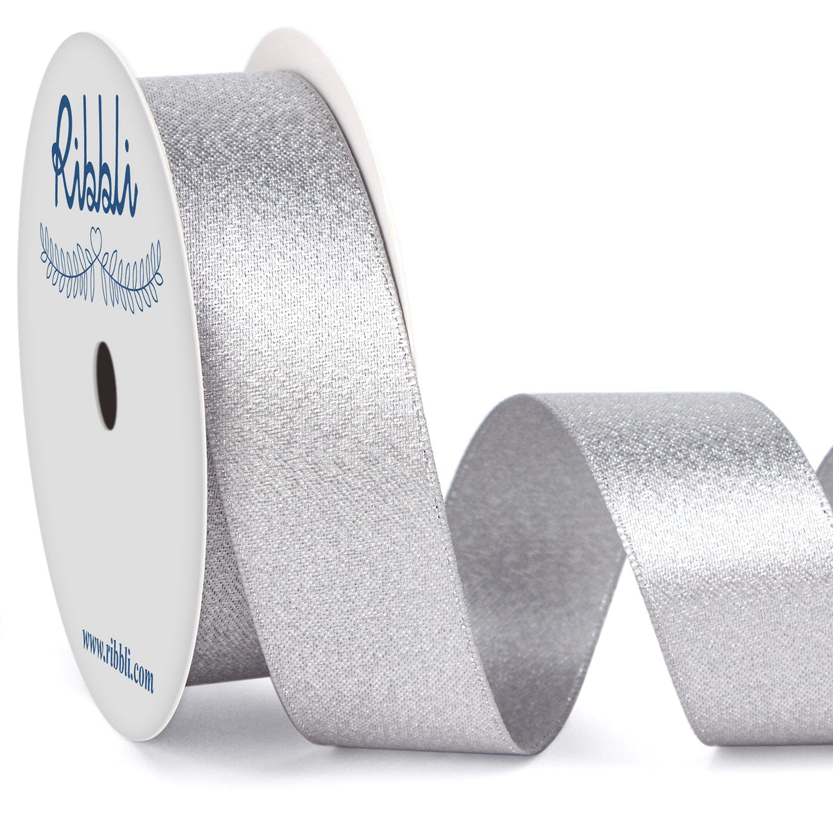 Ribbli Silver Double Faced Purl Ribbon,Luxury Glitter Ribbon,78 Inches X 10 Yards,Use For Gift Wrapping,Floral Arrangements,Wedd
