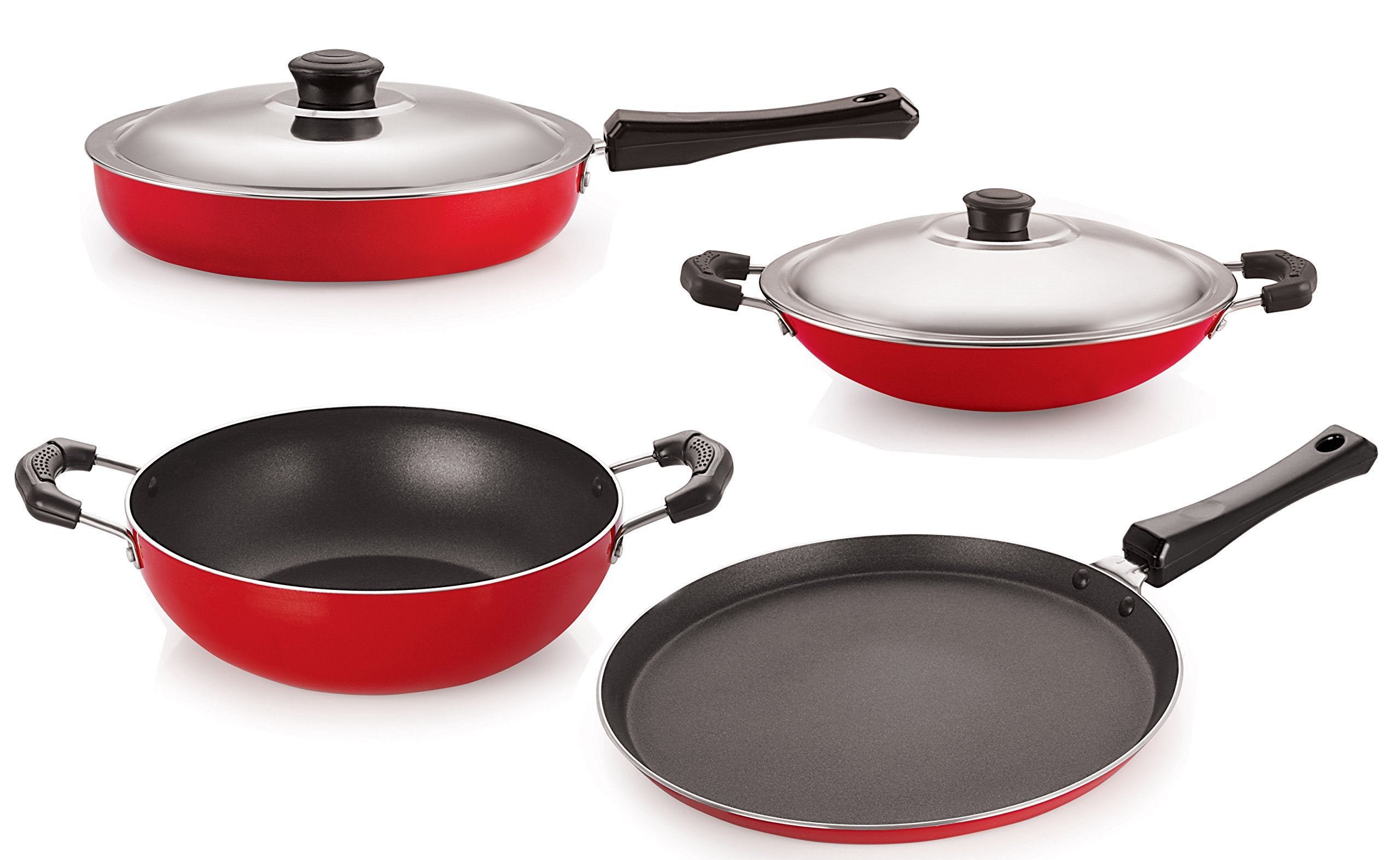 Nirlon NonStick Cookware Kitchen Cooking Utencil Combo Set, (26_Fp13_Kd13_Ch_Ft10),Gas Compatible