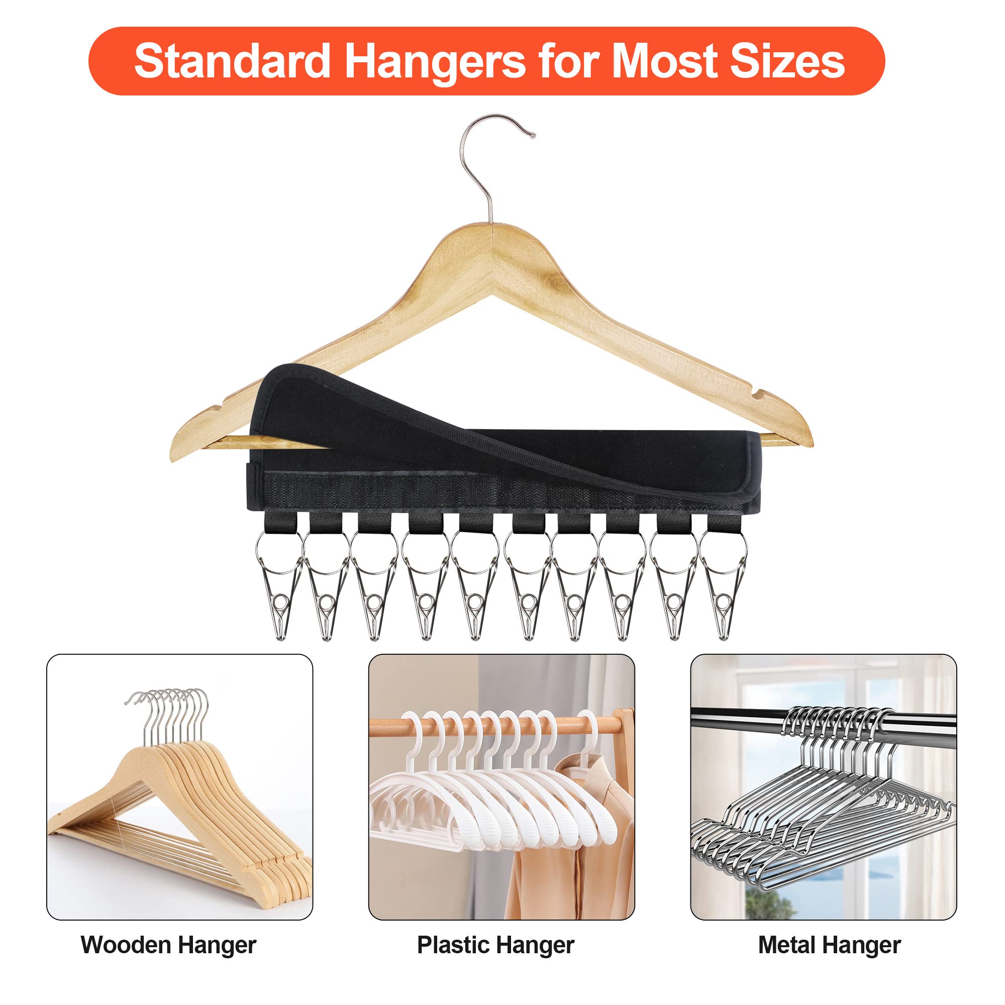 Hat Rack For Baseball Caps Hat Organizer Holder For Hanger & Room Closet Display, 2Pack 10 Hat Storage Clips For Hang Ball Caps