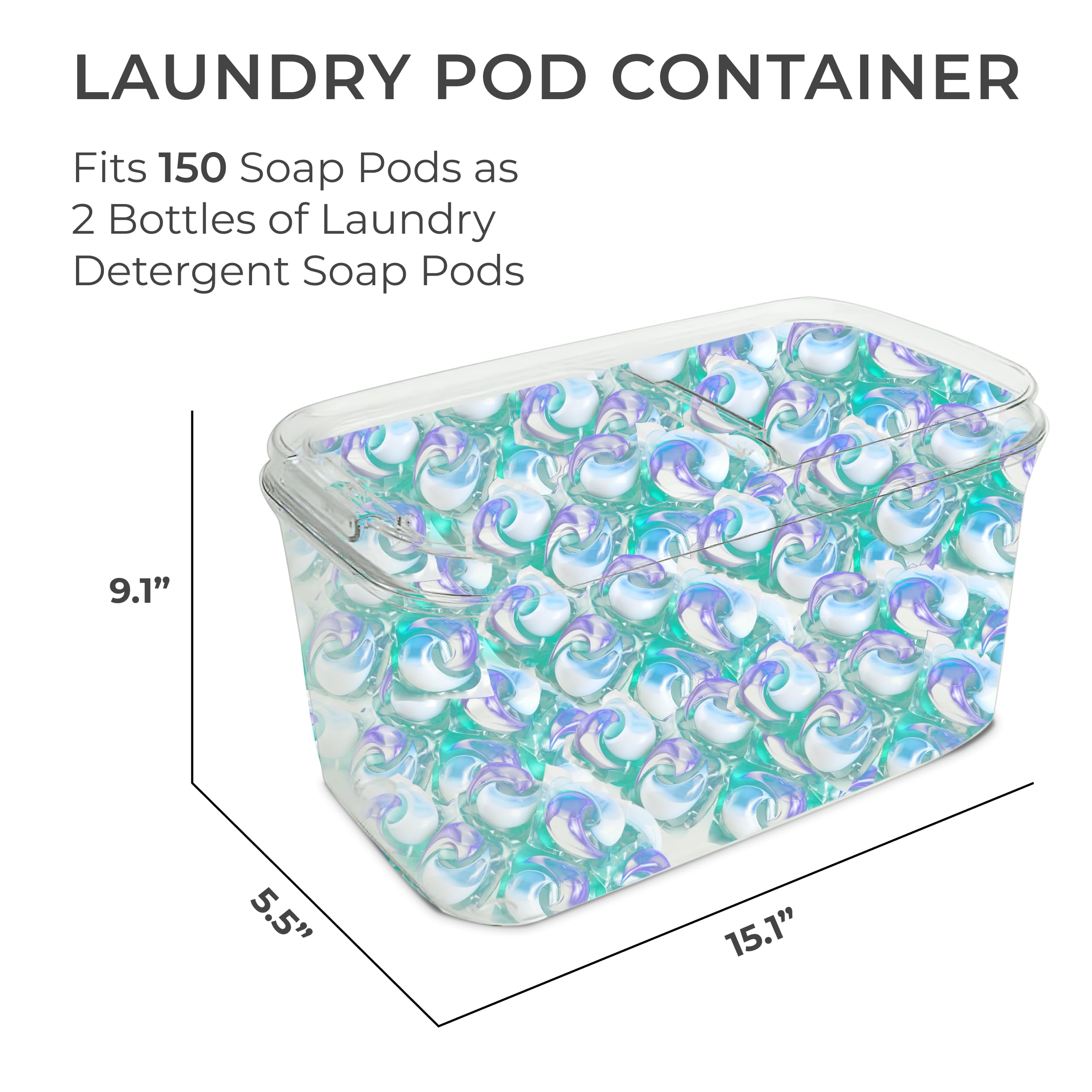 Skywin Laundry Pod Container With Lift Up Lid - Laundry Pod Storage Container For Laundry Room Container Organization Great As L