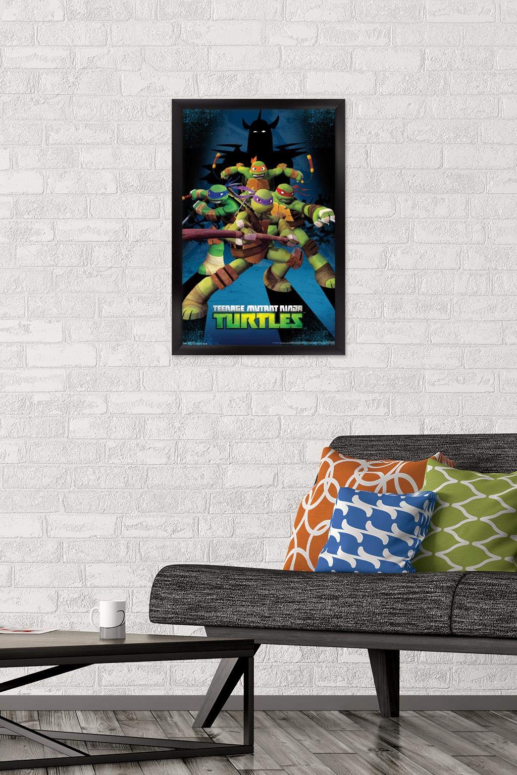 Trends International Nickelodeon Teenage Mutant Ninja Turtles - Assemble Wall Poster, 14.725'' X 22.375'', Black Framed Version