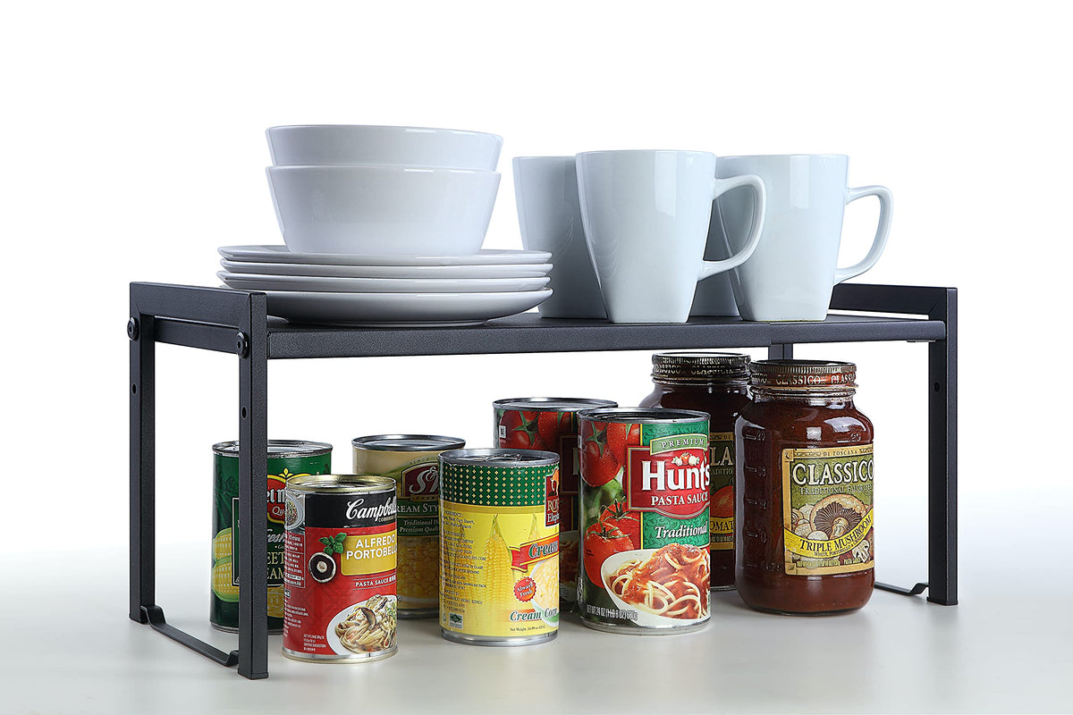 Sunnypoint Expandable Cabinet Storage Rack - Tabletop Storage Spice Shelf Organizer Rack (M - 15.1''~25.78'' W X 7.87'' D X 8.46