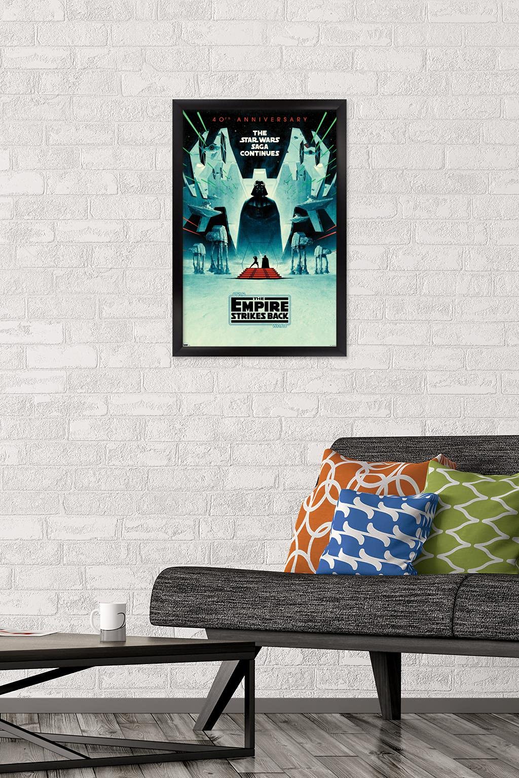 Trends International Star Wars: The Empire Strikes Back - 40Th Anniversary Wall Poster, 14.725'' X 22.375'', Black Framed Versio