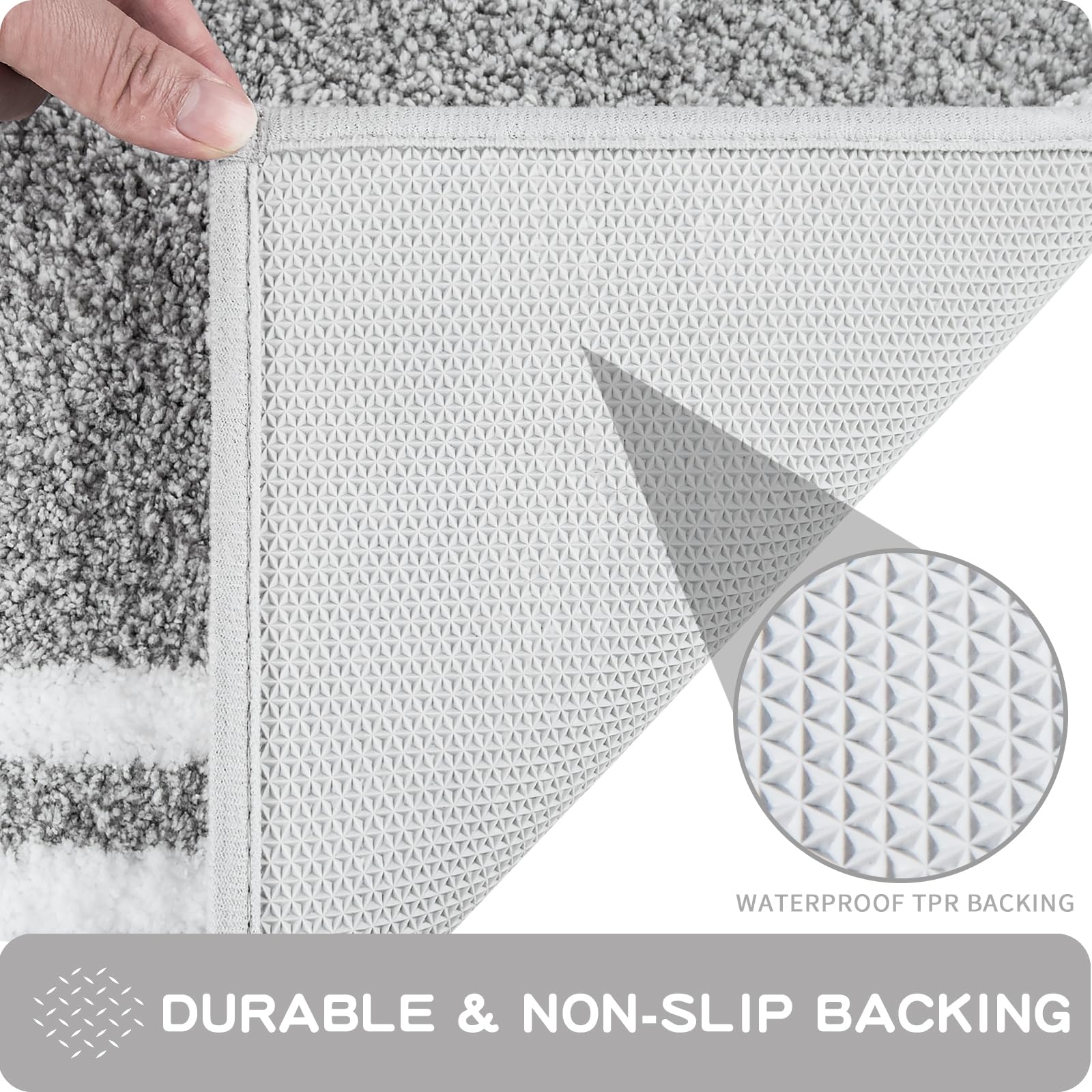 Purrugs Non-Slip Bathroom Rug 24'' X 36'' - Super Absorbent & Quick Dry Shaggy Microfiber Bath Mat, Machine Washable Plush Throw