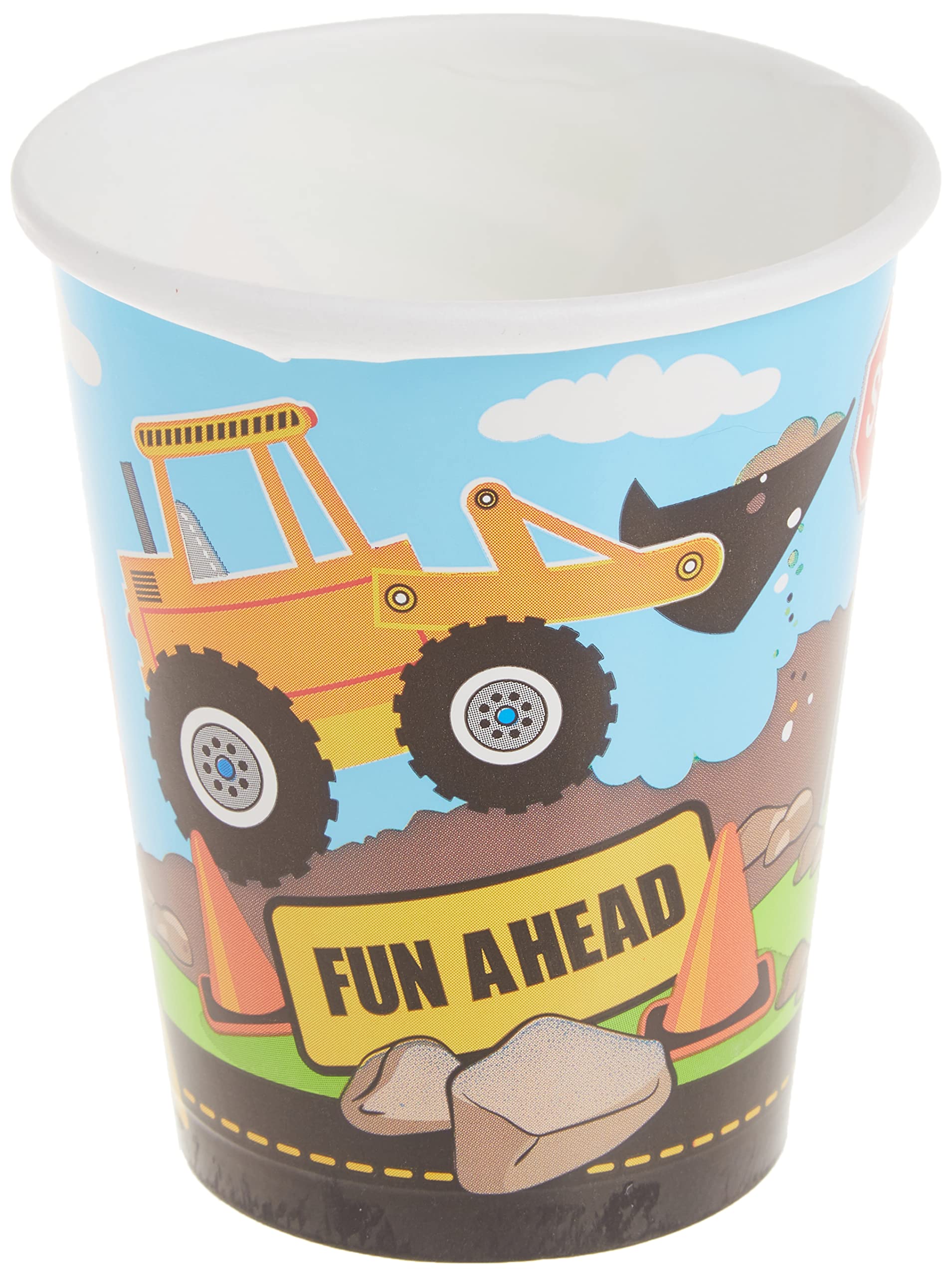Multicolored Construction Party Paper Cups, 9 Oz. (8-Pack) - Perfect For Kids' Birthdays & Building-Themed Bash