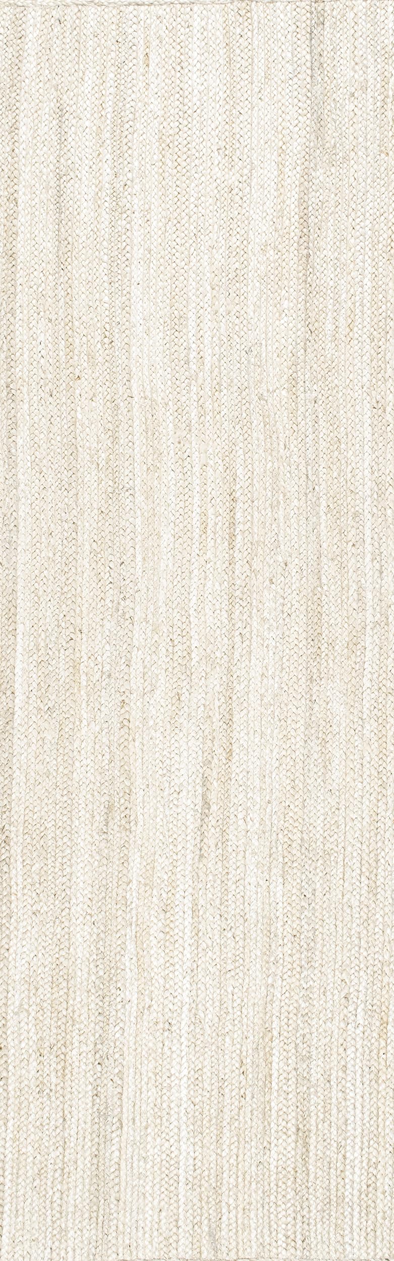nuLOOM 2x8 Rigo Jute Hand Woven Area Rug, Off White, Solid Farmhouse Design, Natural Fiber, For Bedroom, Living Room, Dining Roo