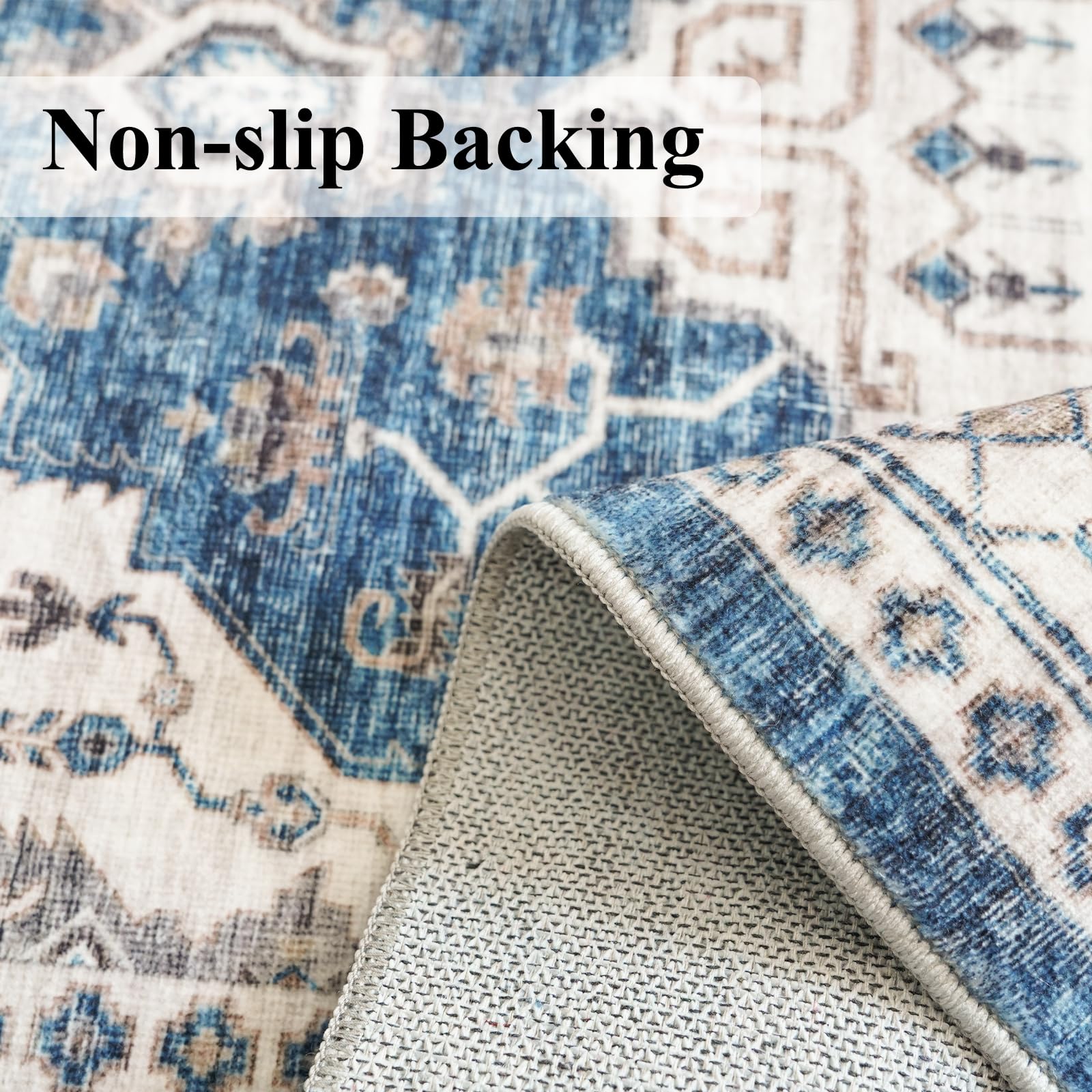 2x6 Washable Hallway Runner Rug: Indoor Farmhouse Kitchen Rugs Oriental Thin Non-Slip Entryway Carpet Ultra Soft Water Resisitan