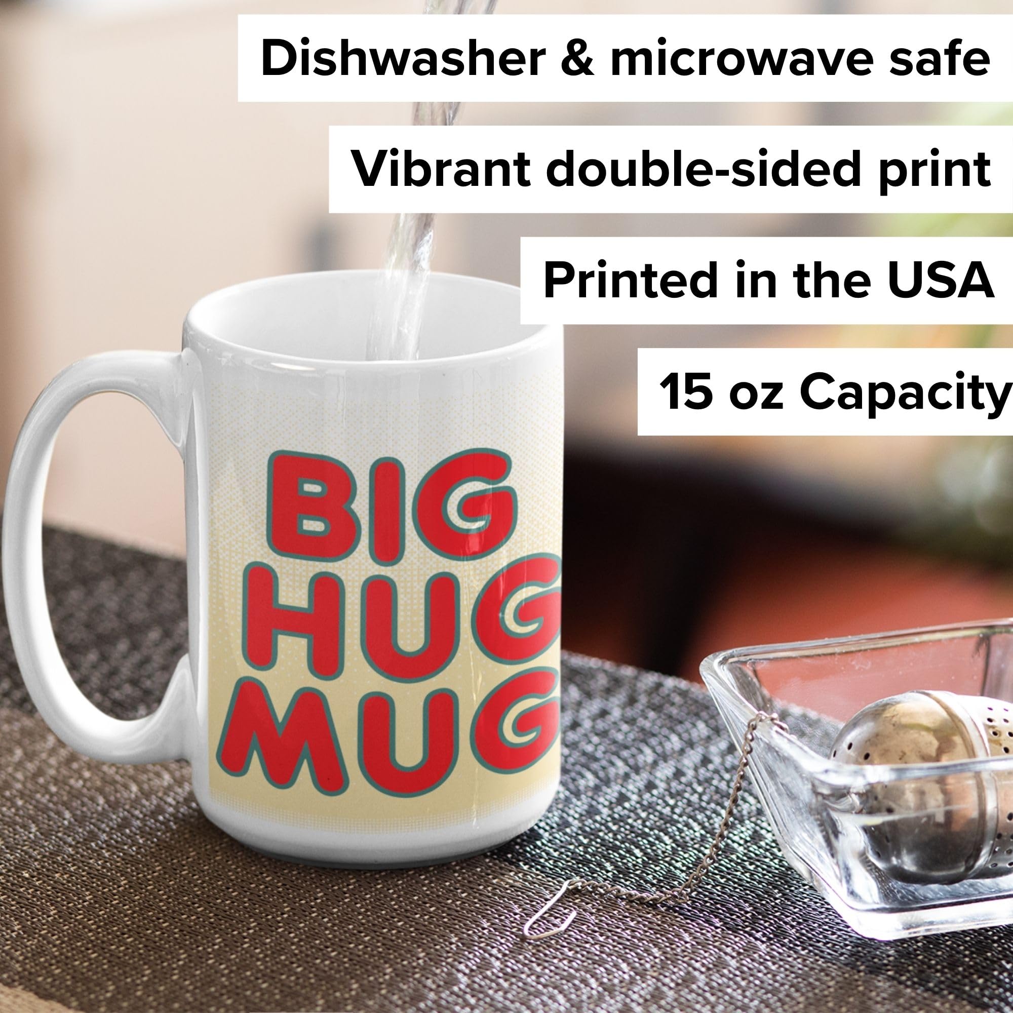 Lookhuman Big Hug Mug - True Detective Fandom Coffee Mug, Double-Sided Print Ceramic Coffee Cups, Cosplay Coffee Cup For True De