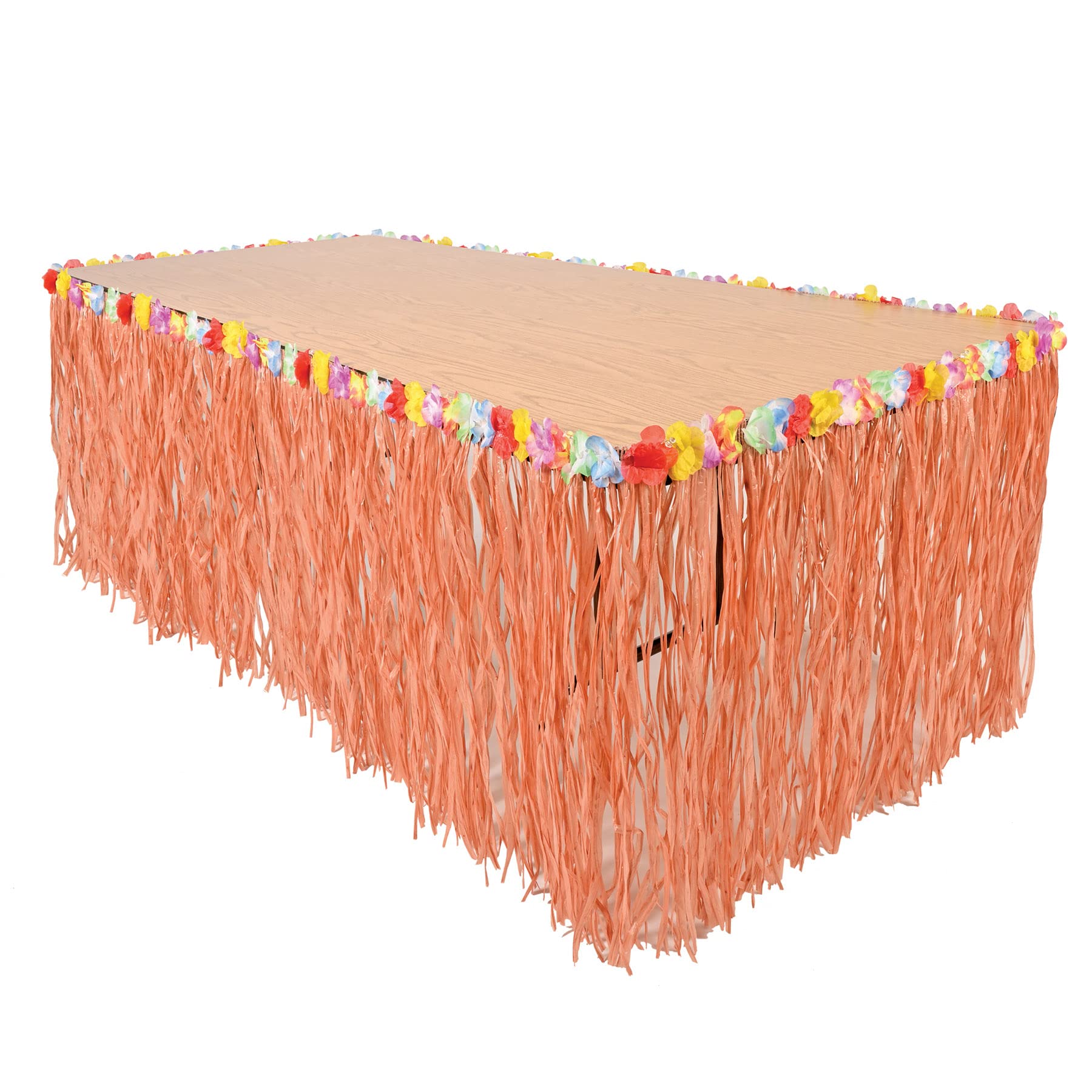 Artificial Grass Flowered Table Skirting (natural) Party Accessory (1 count) (1/Pkg)