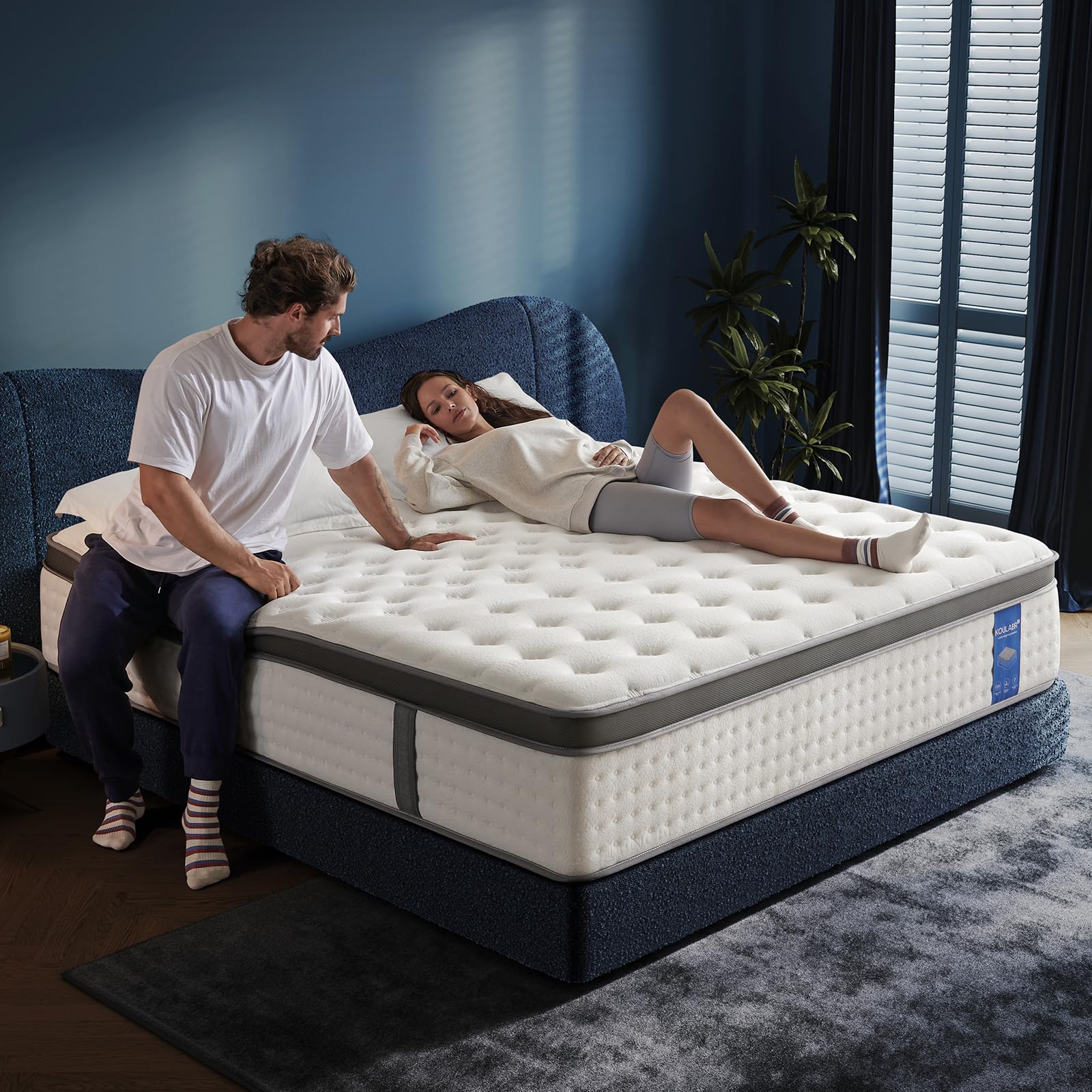 Koulabr Z 12 Inch Queen Mattress - The Feel Most Sleepers Prefer | Hybrid Cooling Comfort & Balanced Support For Back And Side S
