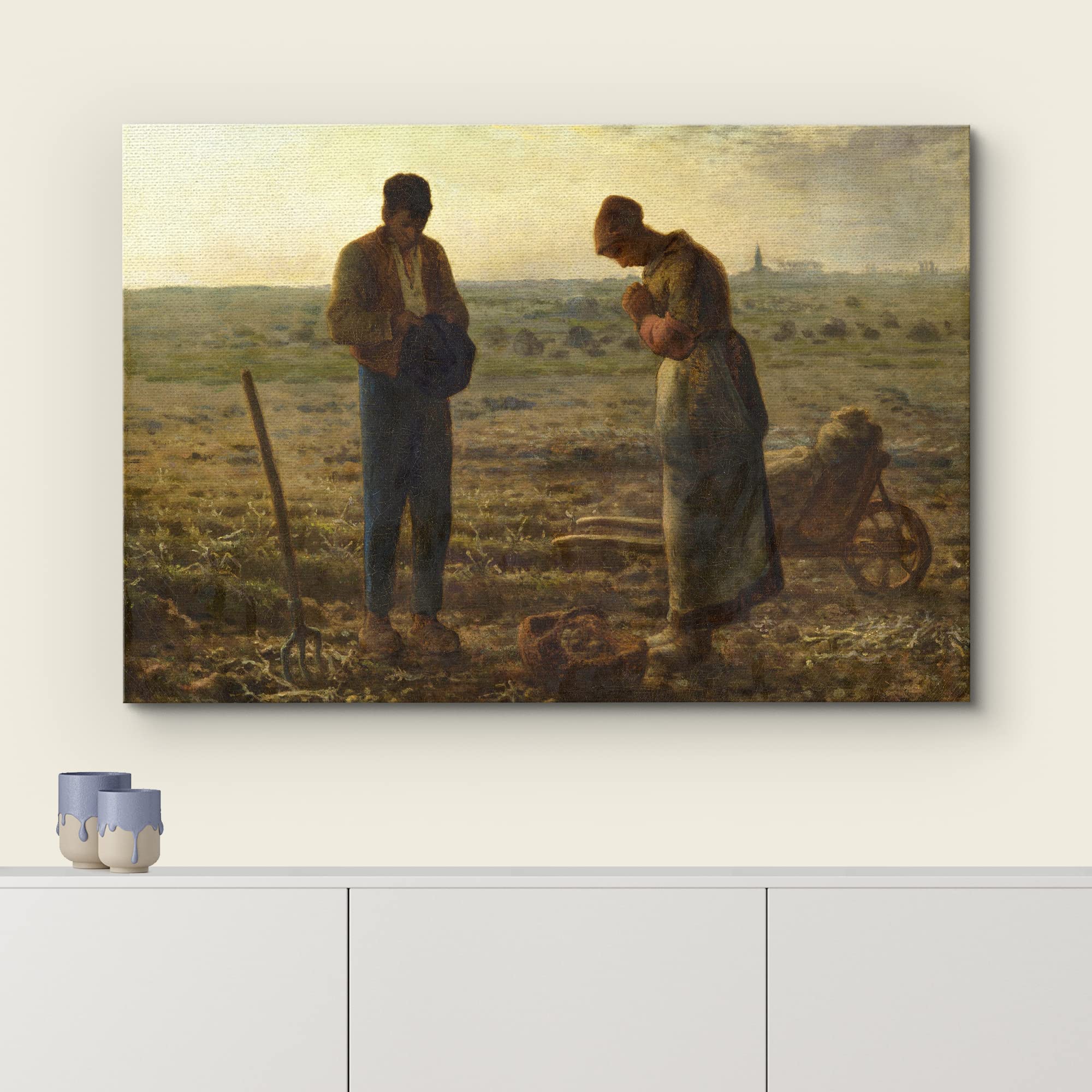 Wall26 - The Angelus By Jean-Francois Millet - Canvas Print Wall Art Famous Painting Reproduction - 24'' X 36''