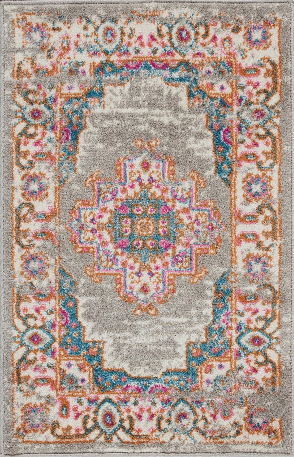 Nourison Passion Grey 12 x 18 Area-Rug, Boho, Traditional, Easy-Cleaning, Non Shedding, Bed Room, Living Room, Hallway (12x18)