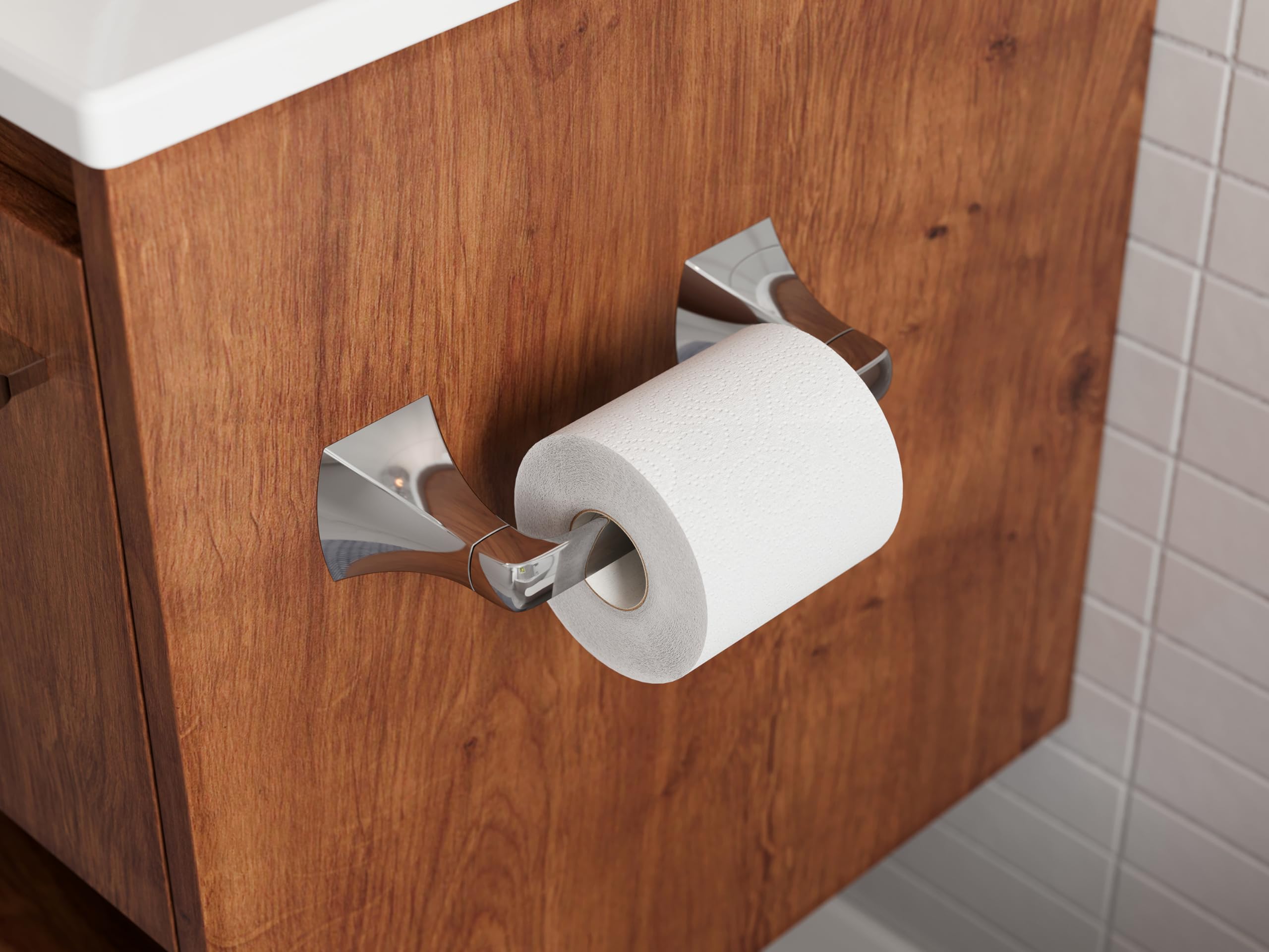 Pfister Bruxie 3-Piece Bathroom Hardware Set With Towel Bar, Towel Ring, And Toilet Paper Holder, Wall-Mounted, Polished Chrome