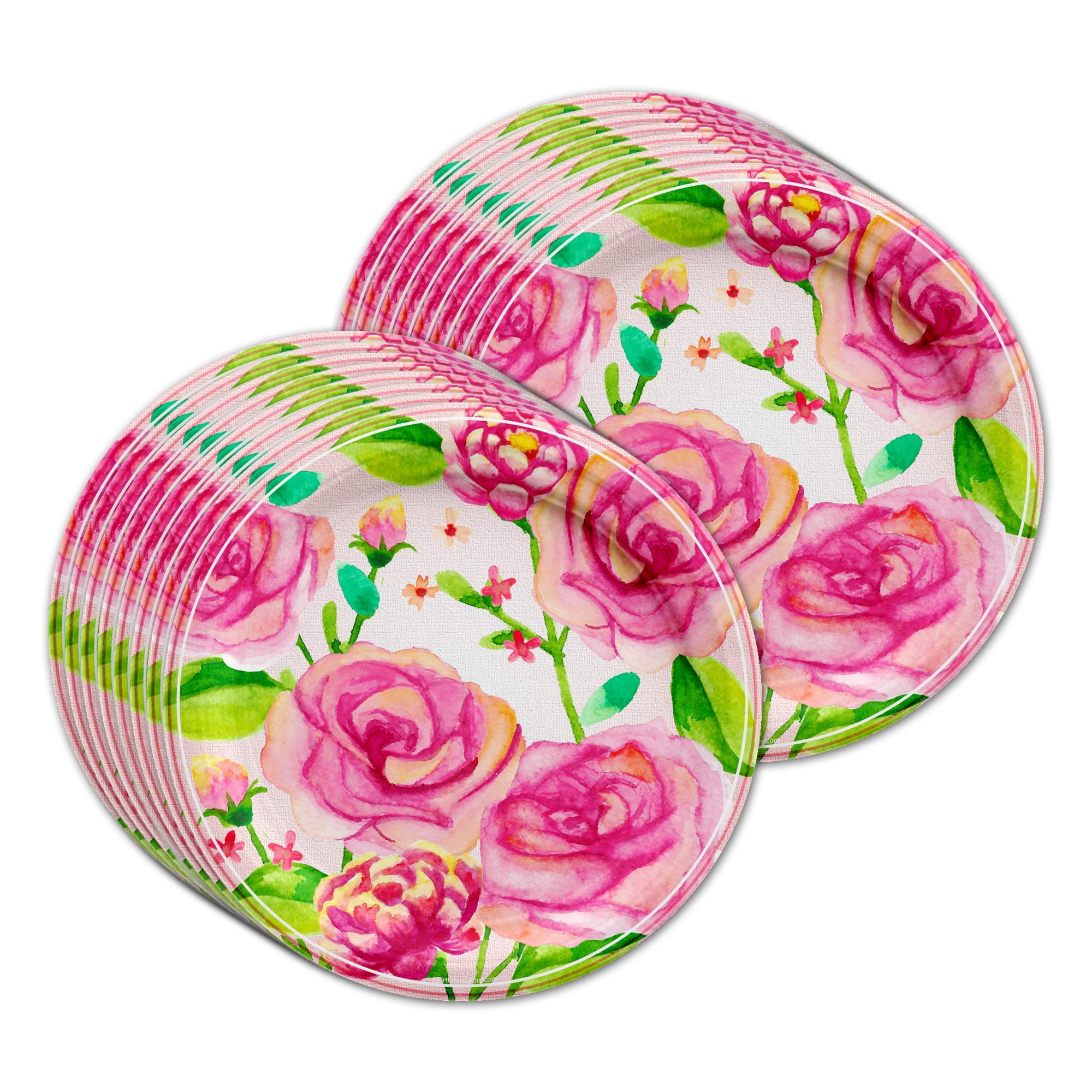Roses Vintage Floral Birthday Party Supplies Set Plates Napkins Cups Tableware Kit For 16