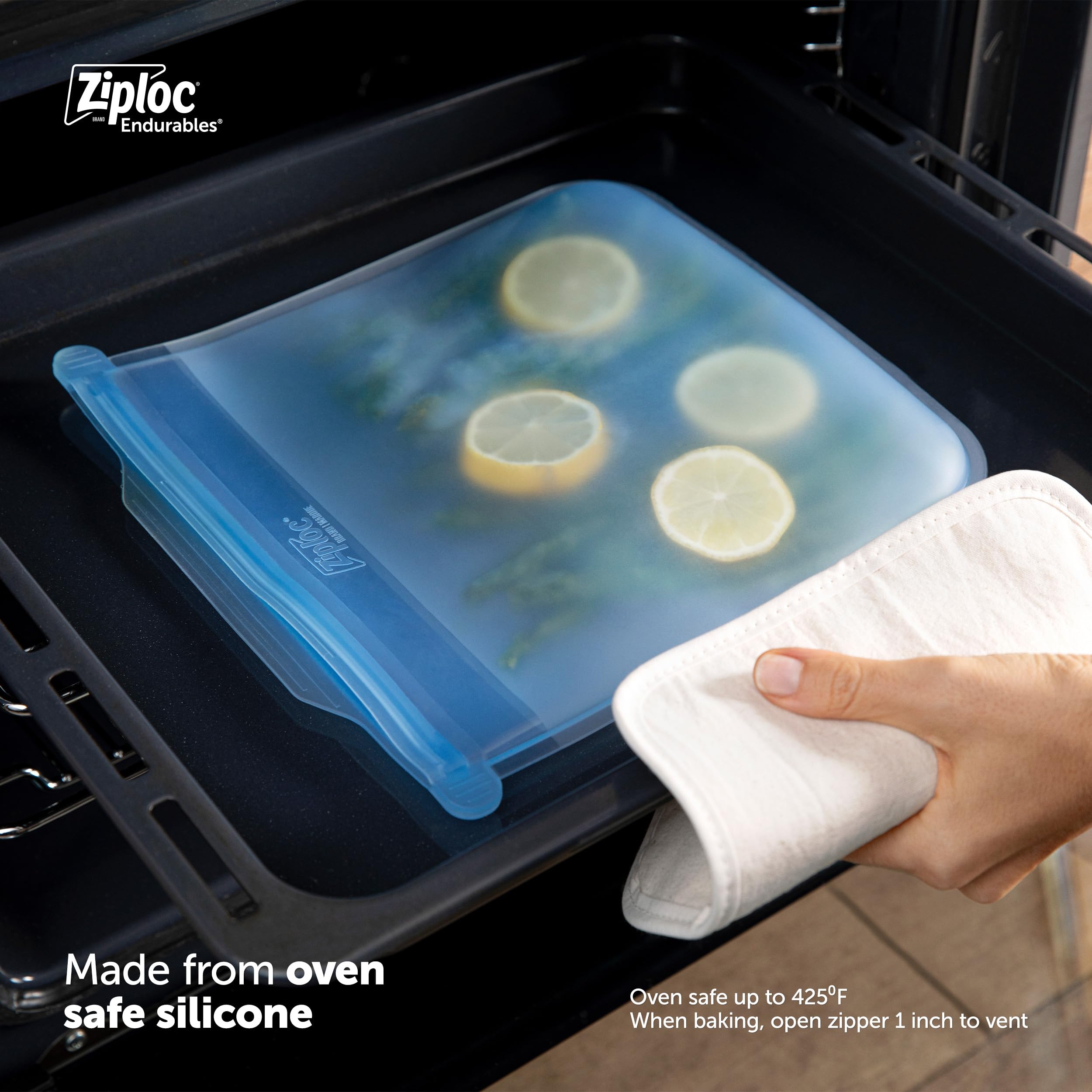 Ziploc Endurables Small, Medium, And Large Pouch, Reusable Silicone Bags And Food Storage Meal Prep Containers For Freezer, Oven