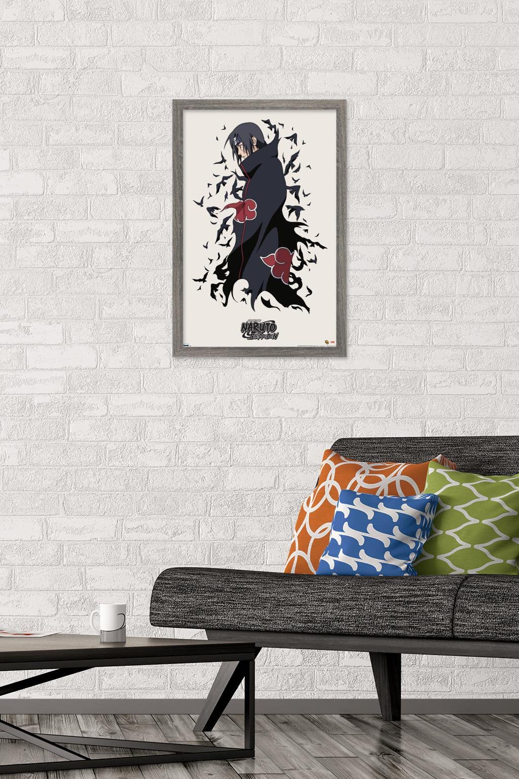 Trends International Naruto Shippuden - Itachi Wall Poster, 14.725'' X 22.375'', Barnwood Framed Version