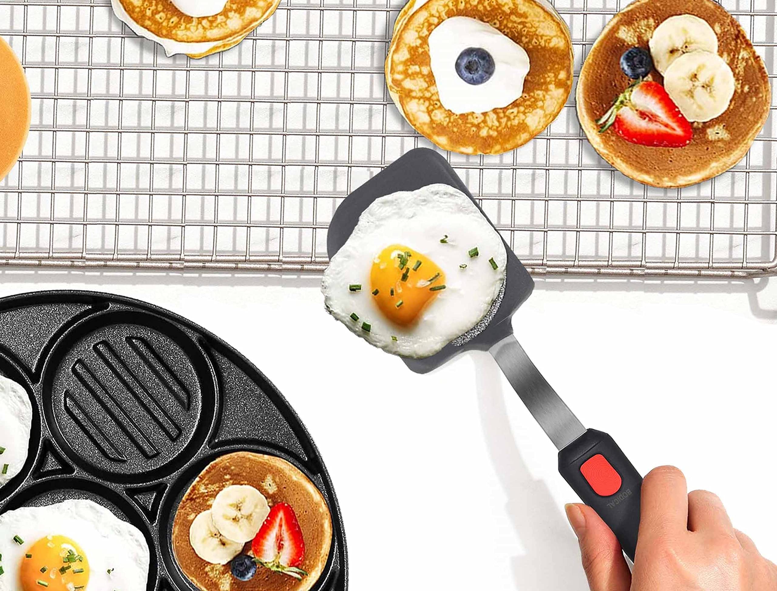 2 Pack Flexible Silicone Spatula Turner, 600F Heat Resistant Silicone Spatula Set For Nonstick Cookware, Kitchen Silicone Cookin
