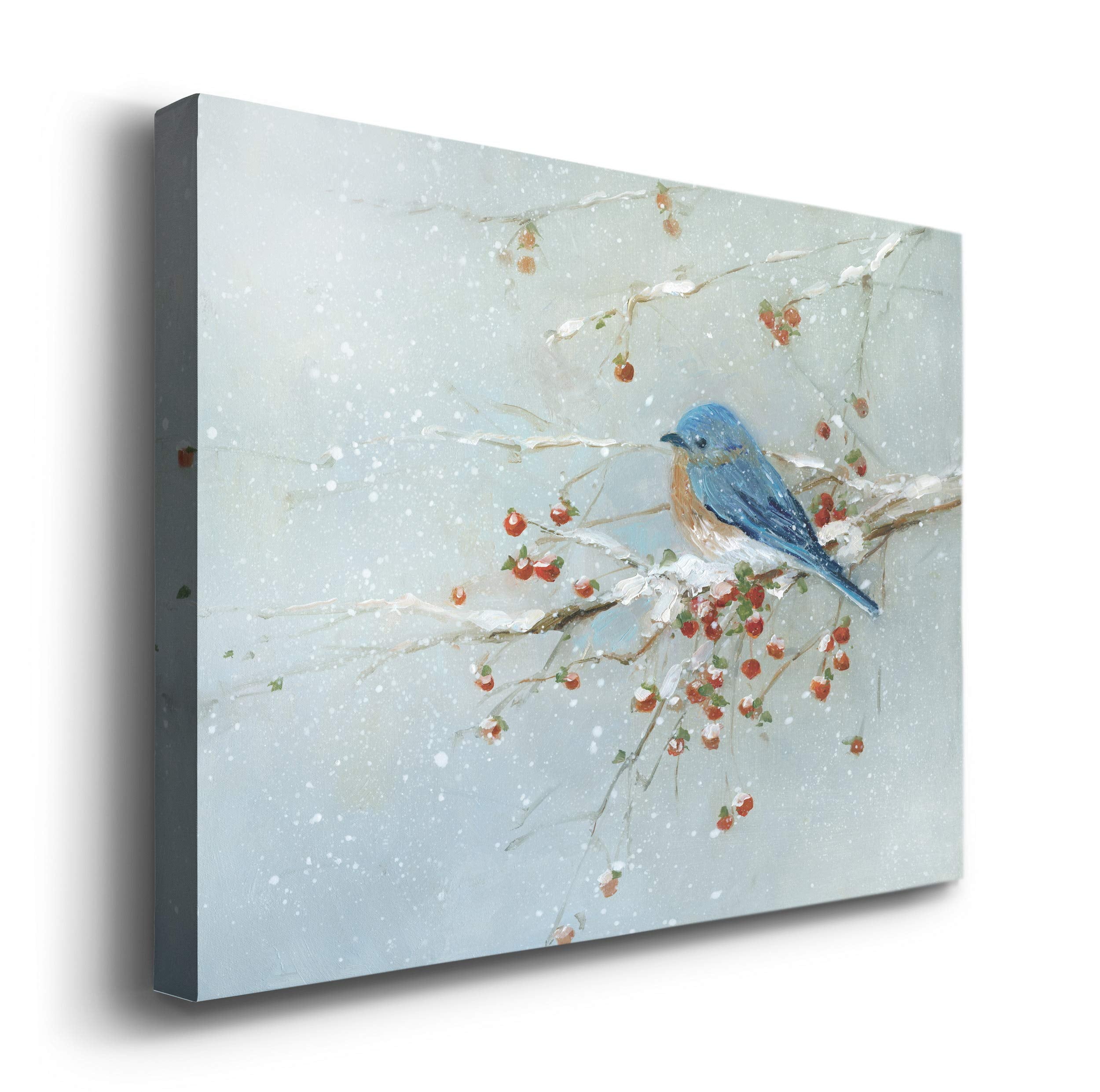 Renditions Gallery Canvas Nature Wall Art Home Paintings & Prints Peaceful Winter Bluebird Modern Romantic Wall Hanging Abstract