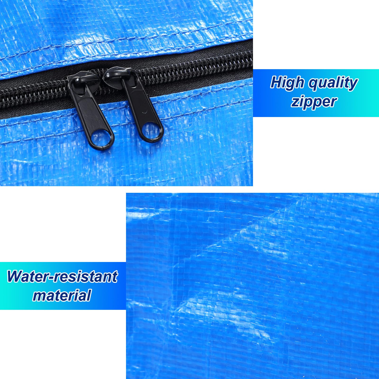 Clysee 4 Pcs 66 Gallon Large Storage Bags With Zipper And Handles Foldable Moving Bags Heavy Duty Extra Large Tote Duffle Bag Fo