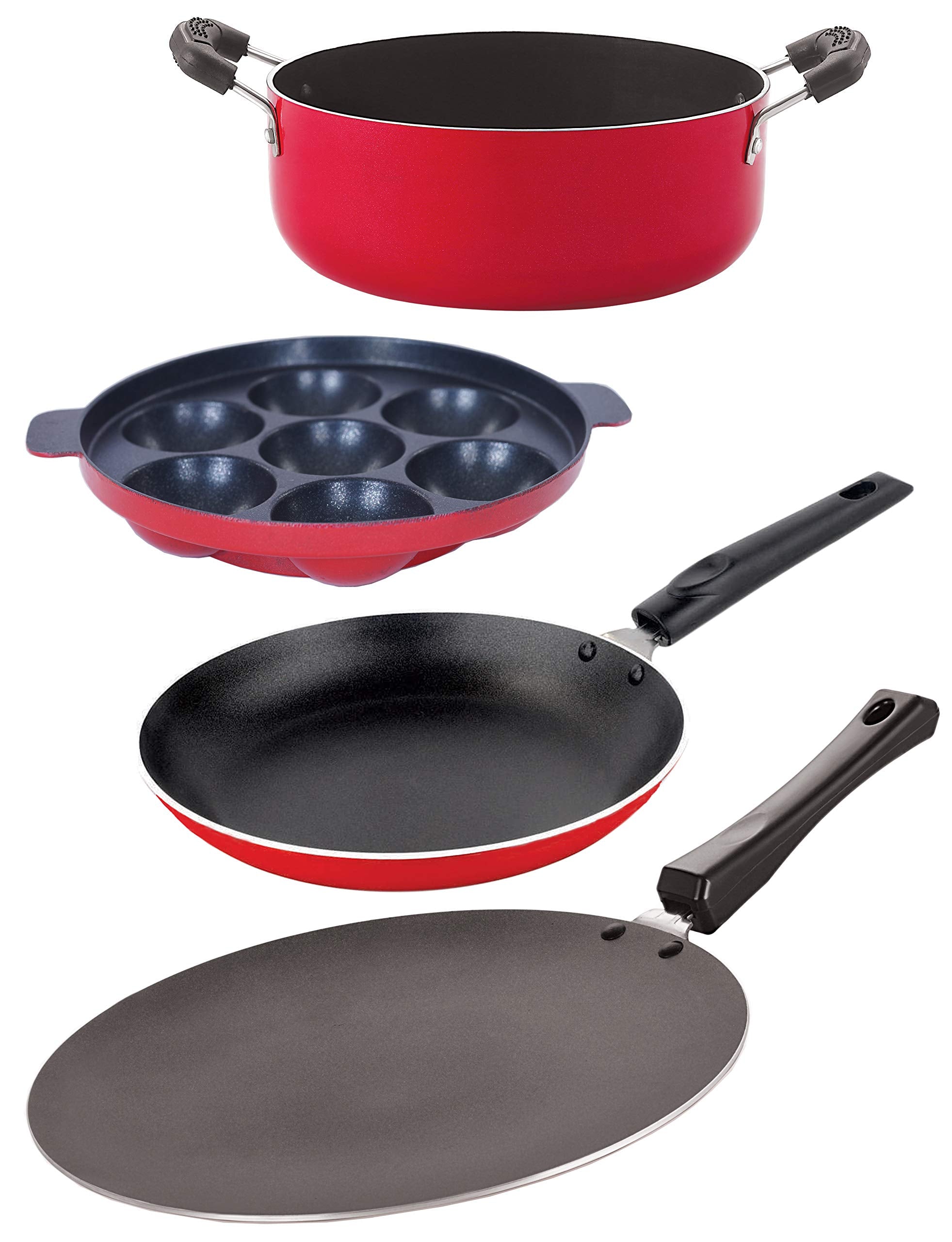 Nirlon NonStick Aluminium Chemical Free Odor Proof Kitchen Cooking Utensil Set