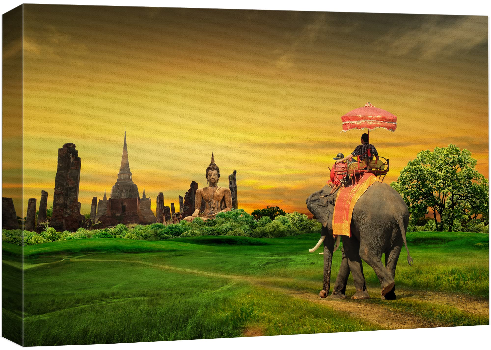 Wall26 - Canvas Prints Wall Art - Sunset Thai Countryside Thailand | Modern Wall Decor/Home Decoration Stretched Gallery Canvas