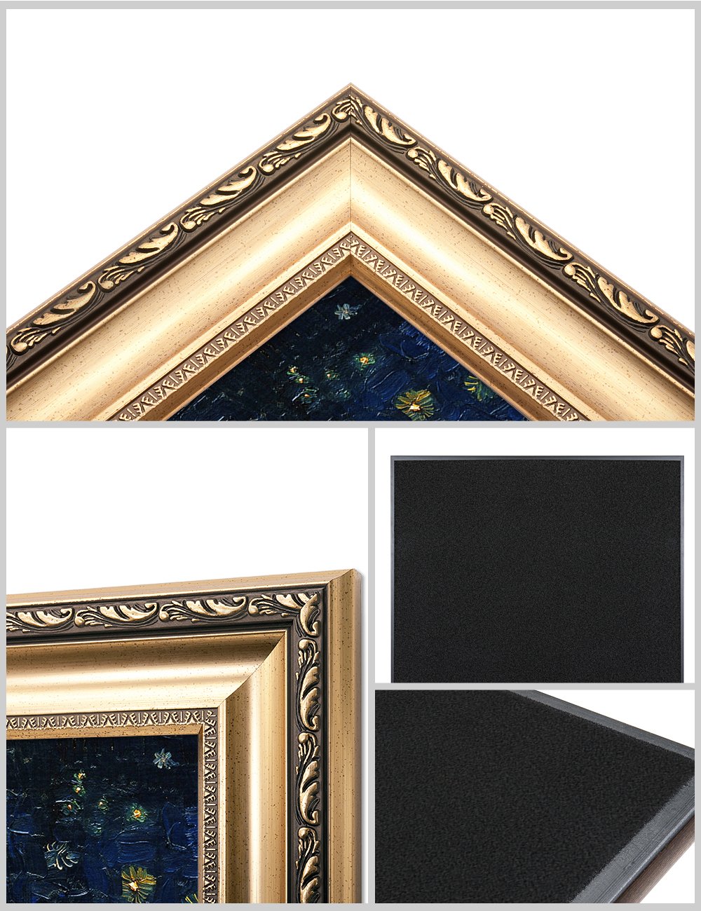 Decorarts - Starry Night Over The Rhone By Vincent Van Gogh Classic Art. Giclee Print Framed Art For Wall Decor. Picture Size: 2