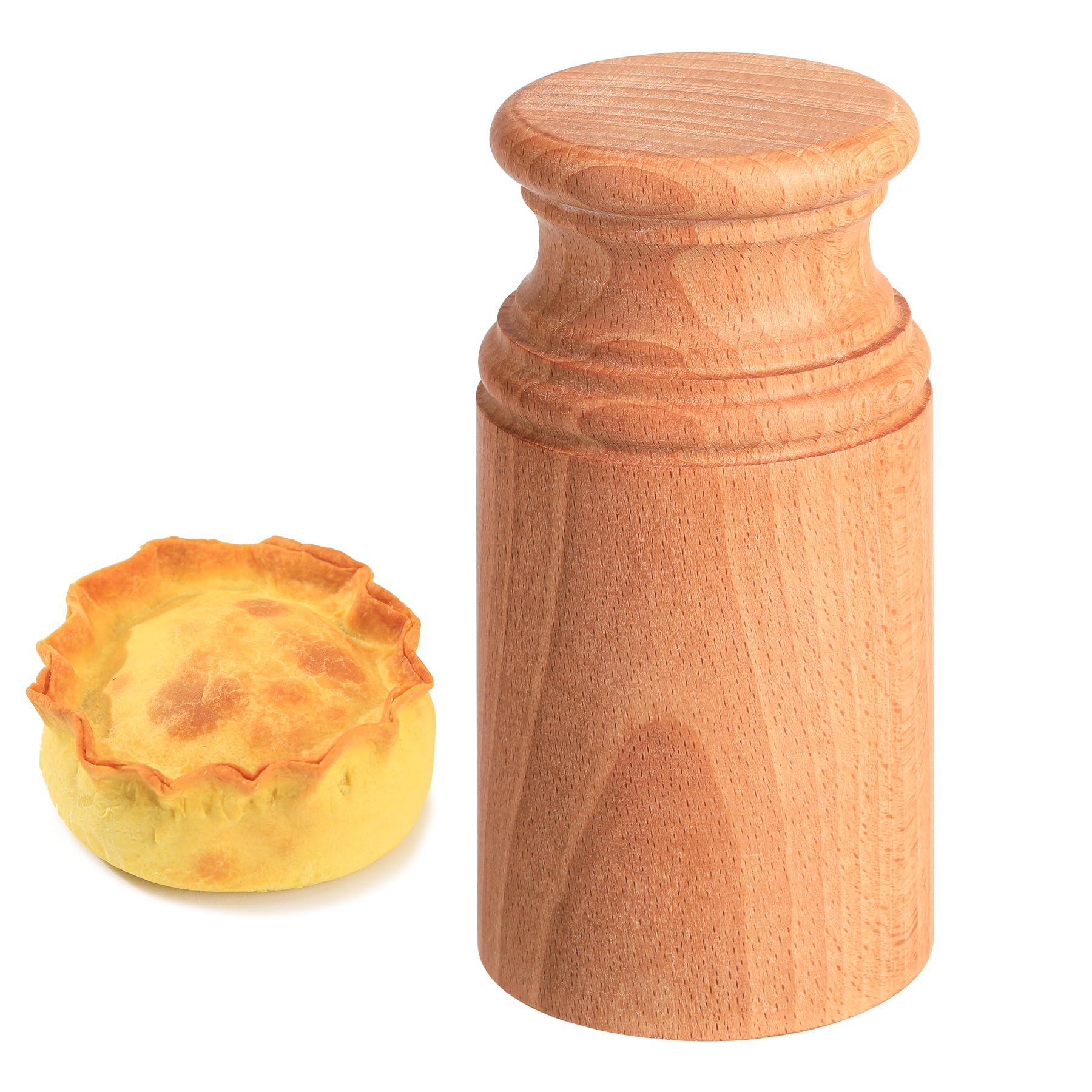 YORSEEK Wooden Pie Dolly Mould - Primitive Kitchen Tool for Pie Making