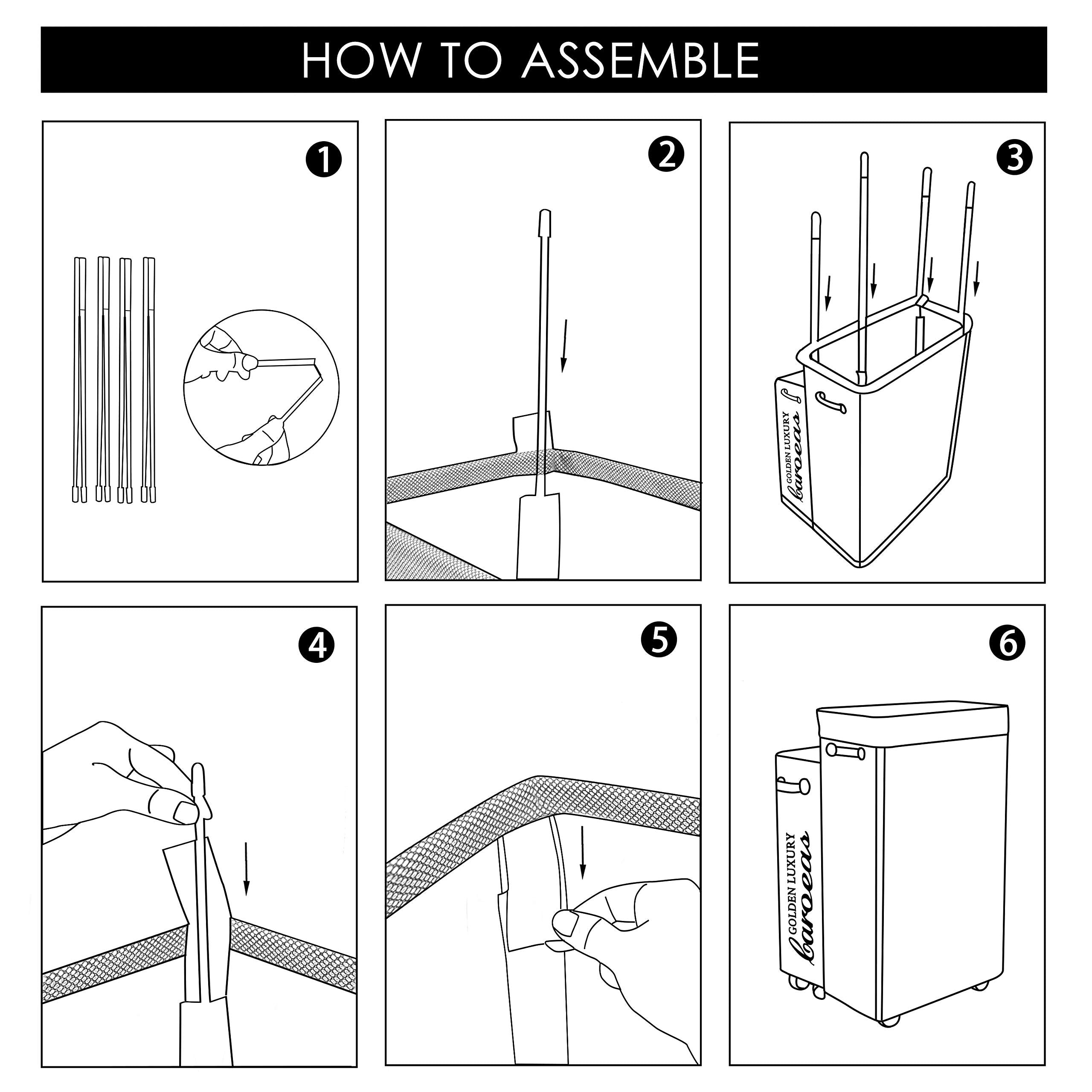 Caroeas Laundry Baskets 95L Tall With Leather Handle, Laundry Basket On Wheels, Collapsible Laundry Hamper, Rolling Hamper Dorm