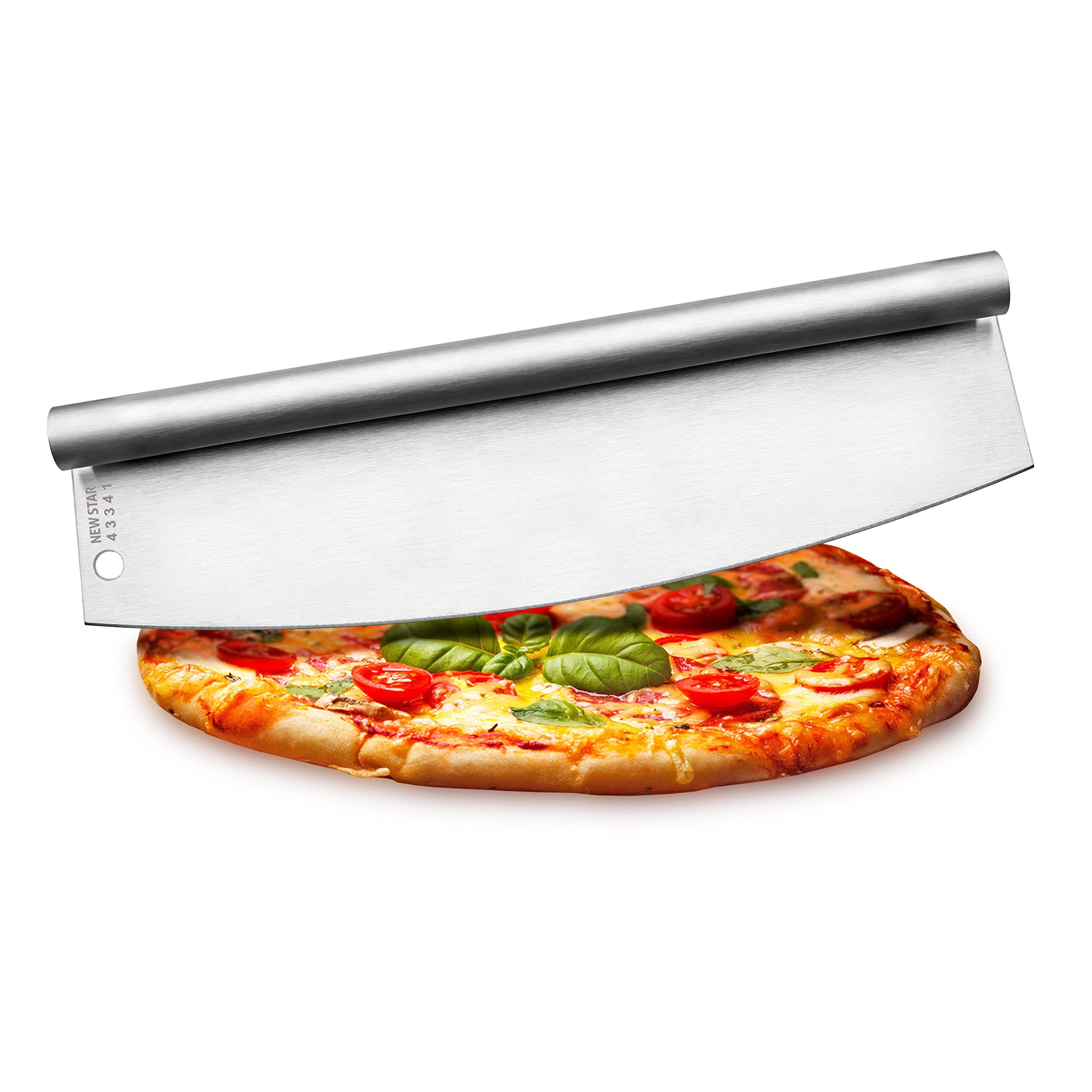 New Star Foodservice 43341 18/8 Stainless Steel Pizza Cutter, 13.75'' X 4'' Inch, Silver