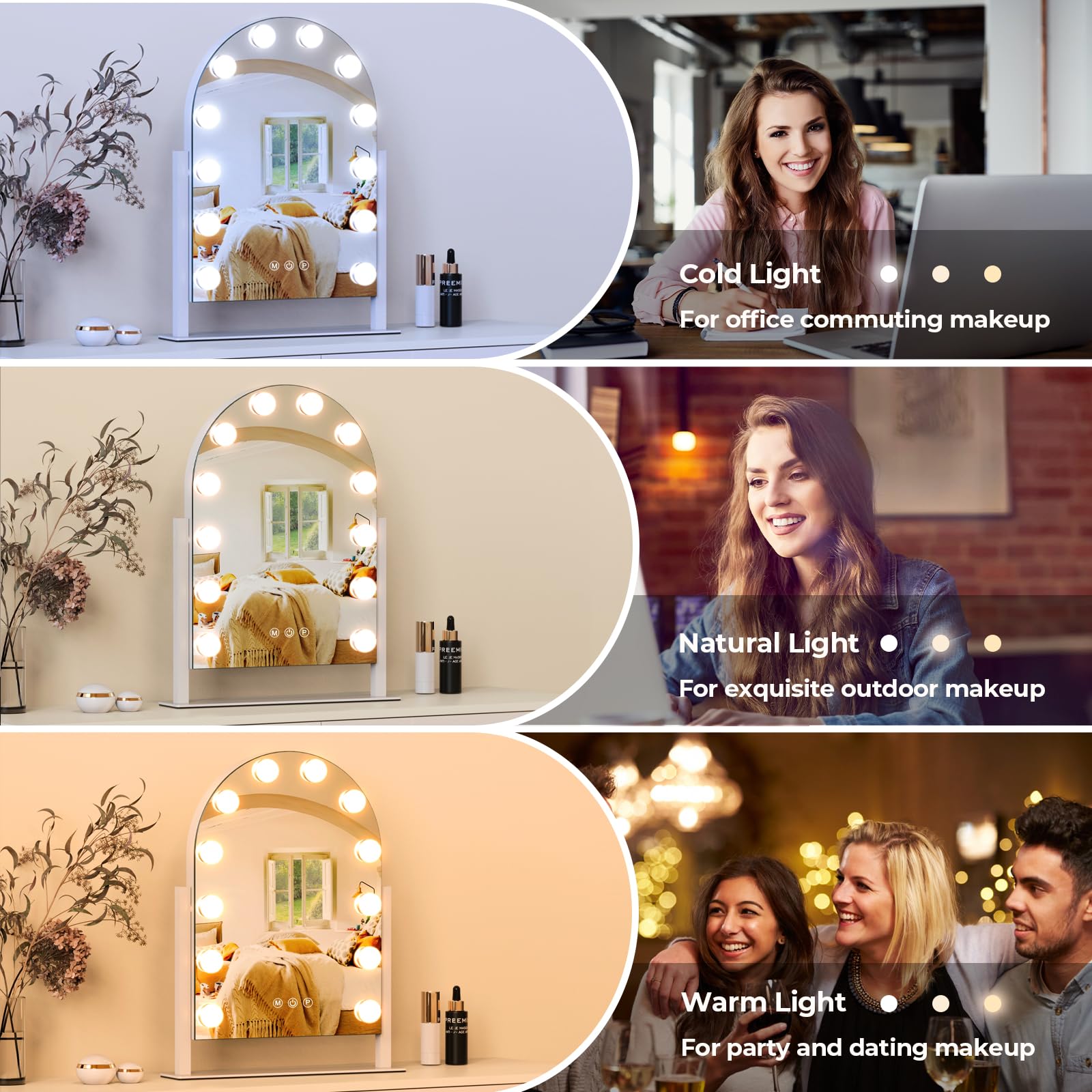 Zl Zeling Vanity Mirror With Lights Makeup Mirror With Lights 12 Dimmable Bulbs Hollywood Lighted Makeup Mirror Detachable 5X Ma