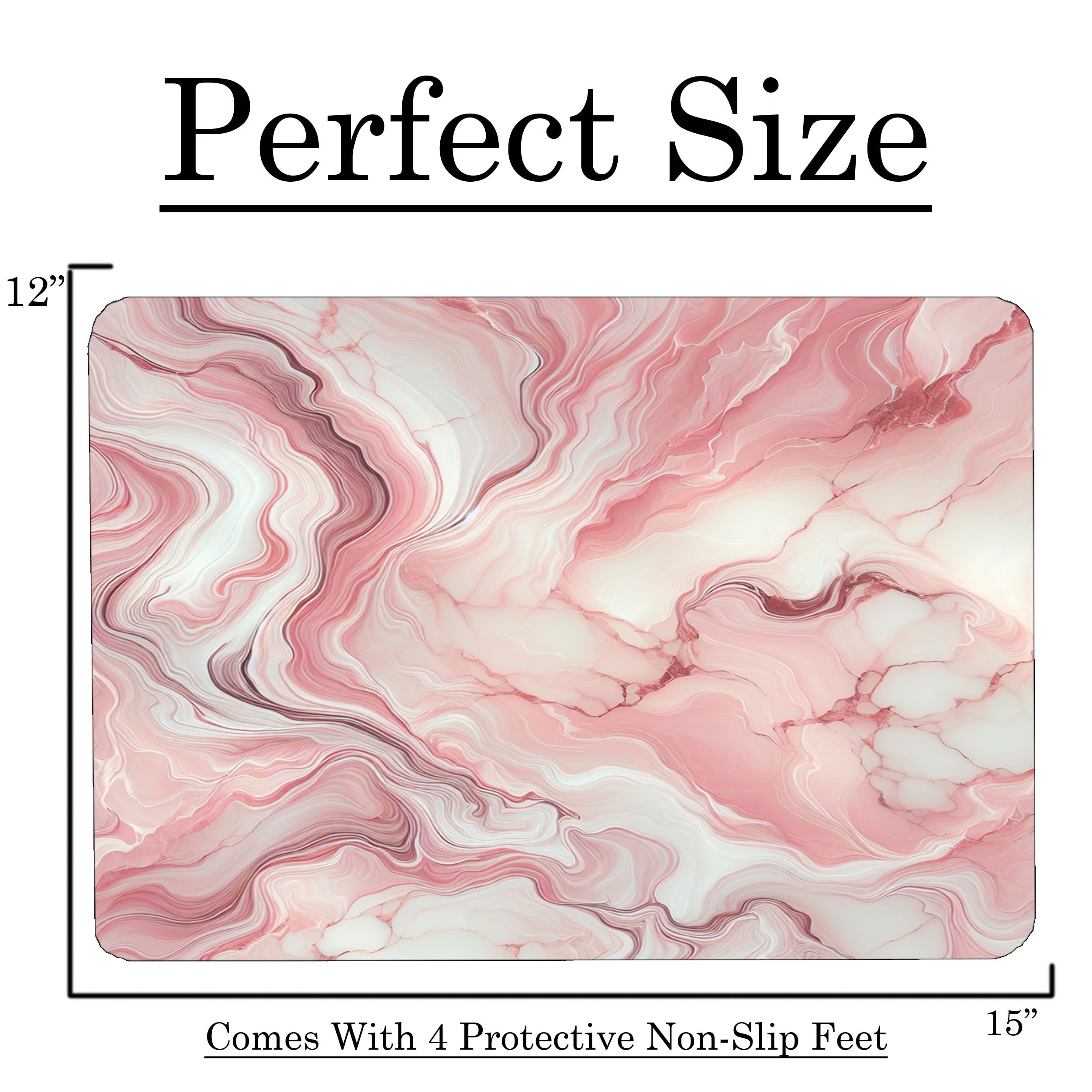 Pink Marble Kitchen Glass Cutting Board Ocean Decorative Gift Marbled Granite Stone Rock Gift For Her Mom Wife (Pink 1)