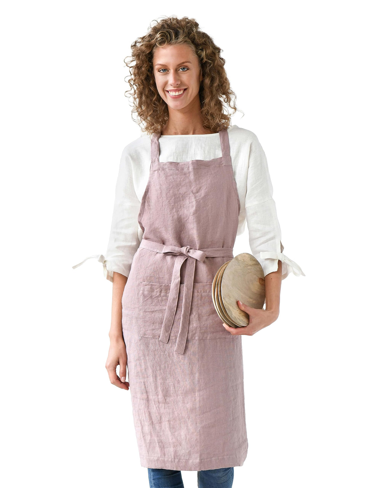 Magiclinen 100% Linen Apron - Cooking Aprons For Women With Pockets - Stylish Kitchen Apron For Men And Women - Aprons For Cooki