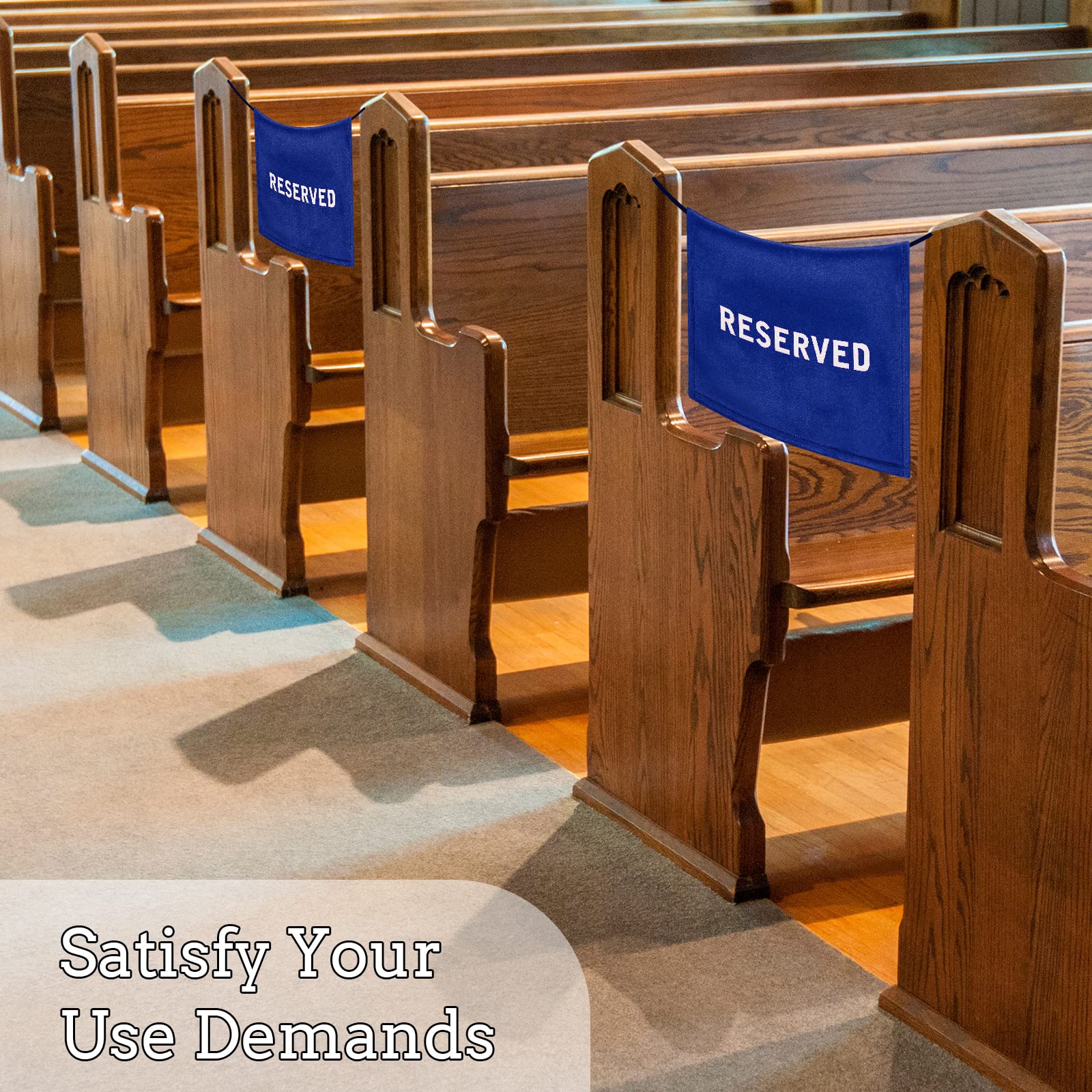 Tudomro Reserved Signs for Pews Chairs Reserved Pew Cloths Seating Signs Placeholder for Church Wedding Seats Decoration(Blue, W