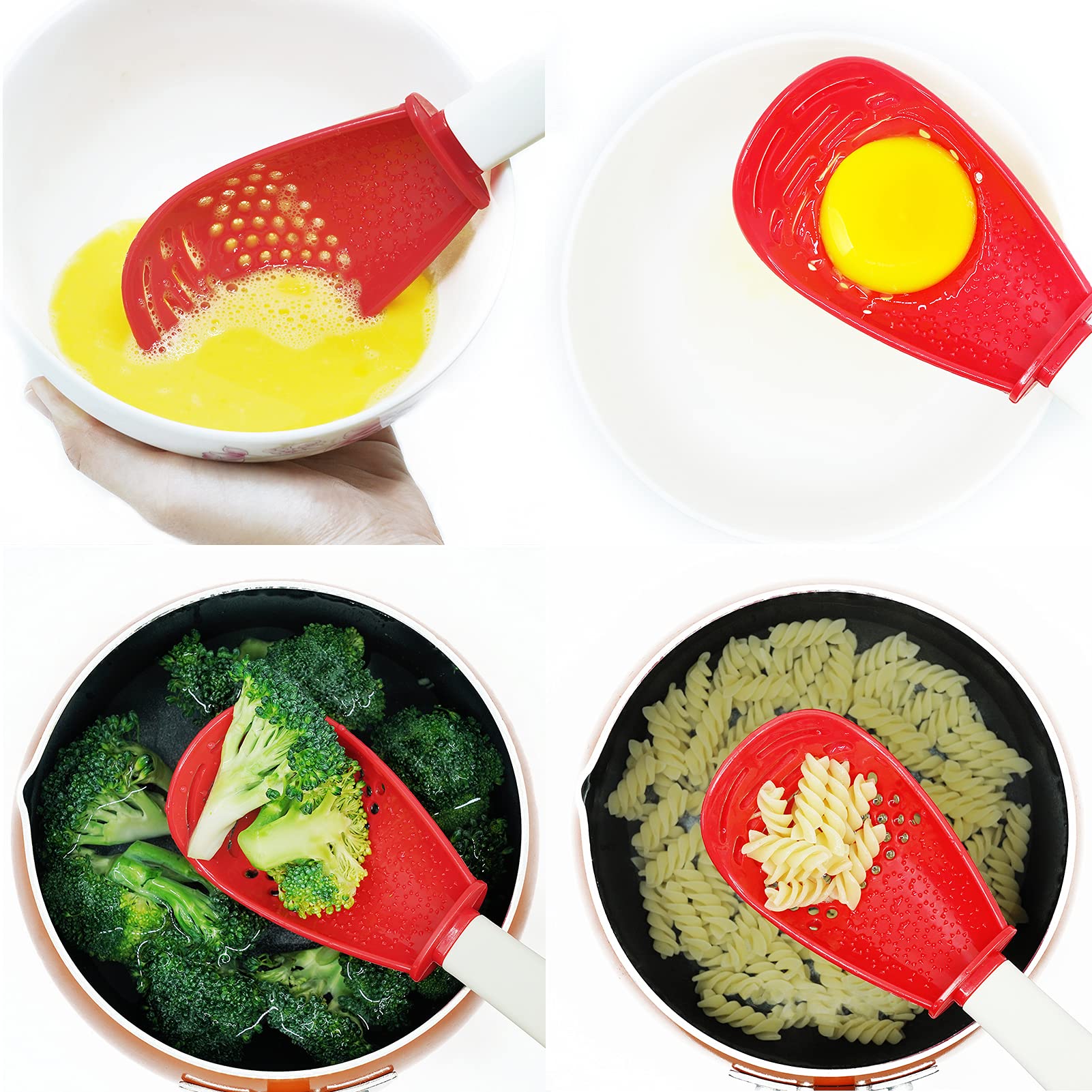 Ouboda Pack Of 2 Multifunctional Cooking Gadgets, 6 In 1 Cooking Utensils Slotted Spoon, 356F Heat Resistant Kitchen Gadgets, Eg