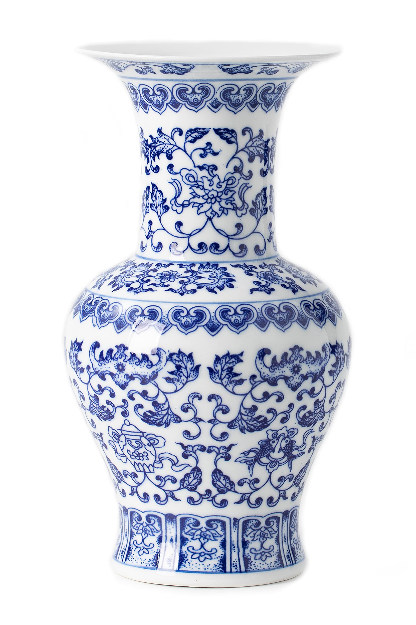 Blue and White Vase, Blue Vases Home D  cor, Chinoiserie Vase, Blue and White Porcelain, Ceramic Vase for Home, Living Room, Boo
